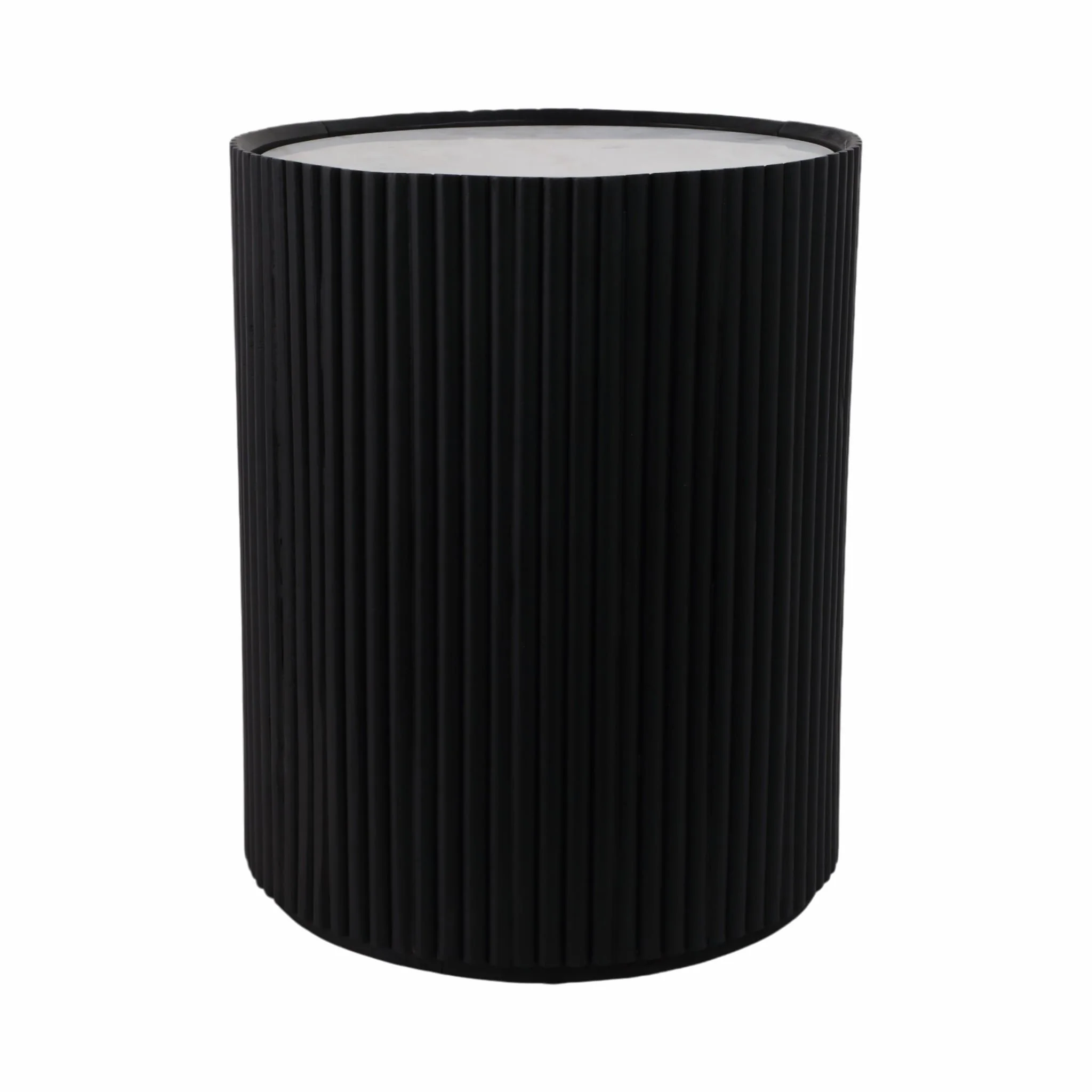 20" Storage Accent Table Marble Top, White/black - Image 4