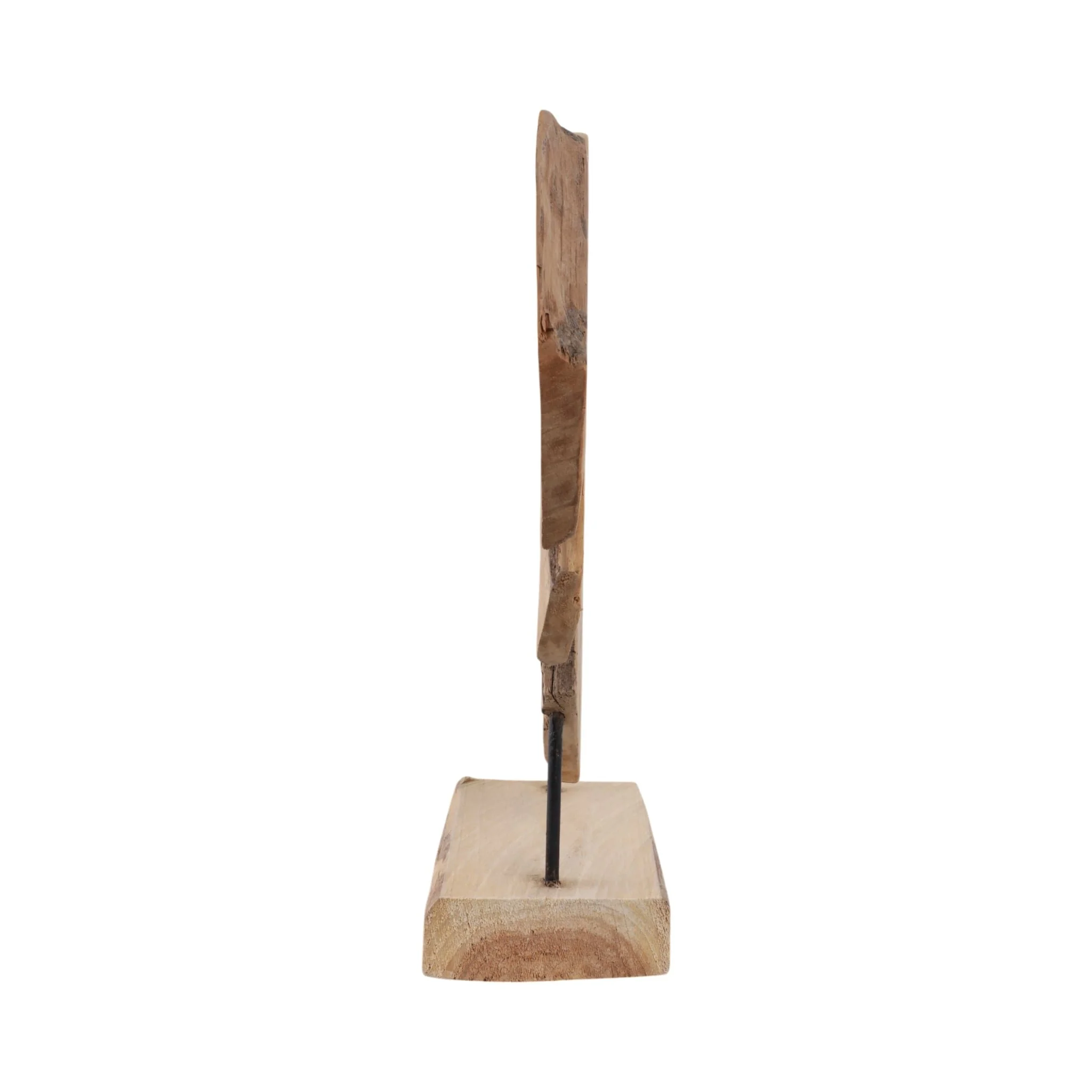 20" Teak Root Heart On Stand, Natural - Image 3