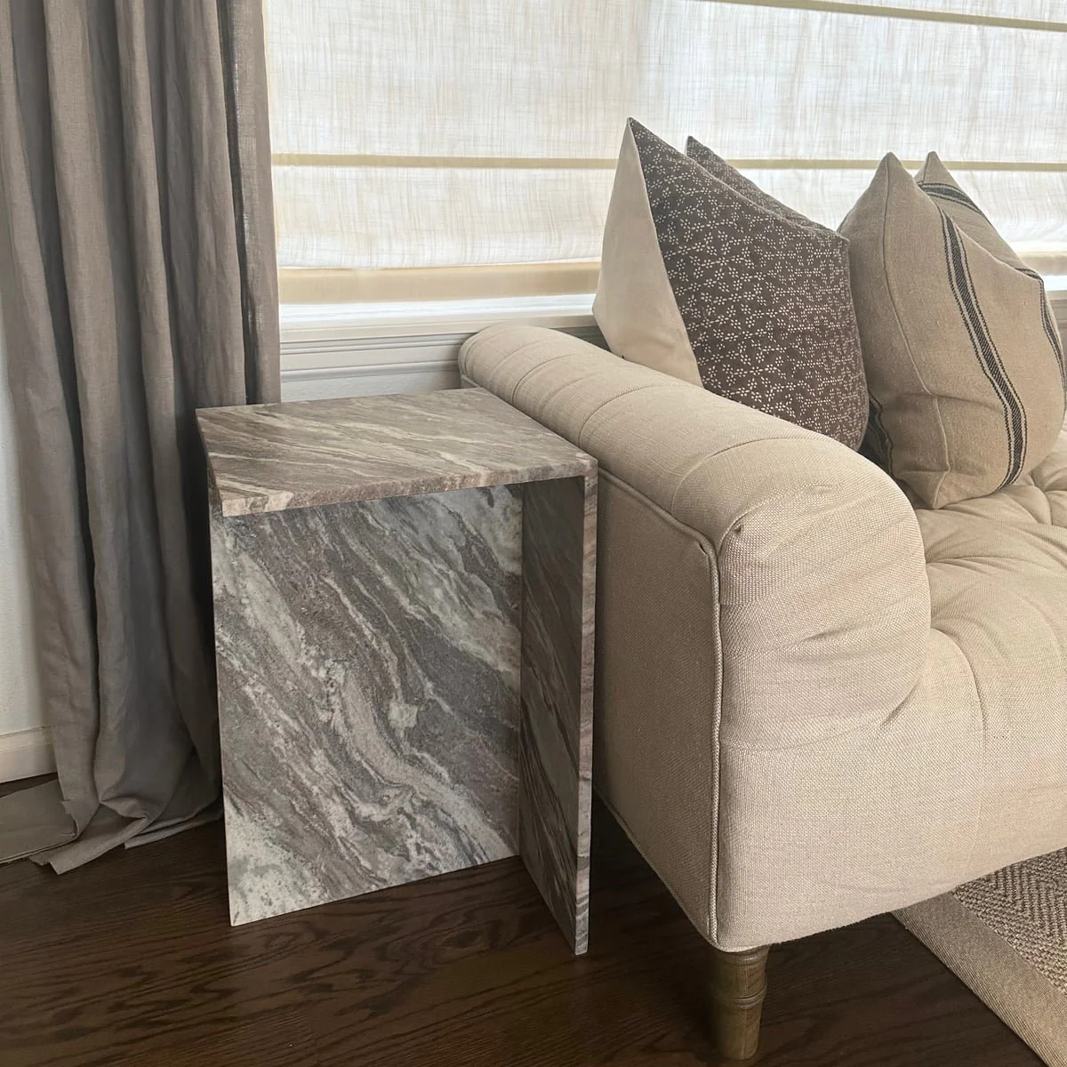 20" Torrento Marble Accent Table, Brown - Image 10
