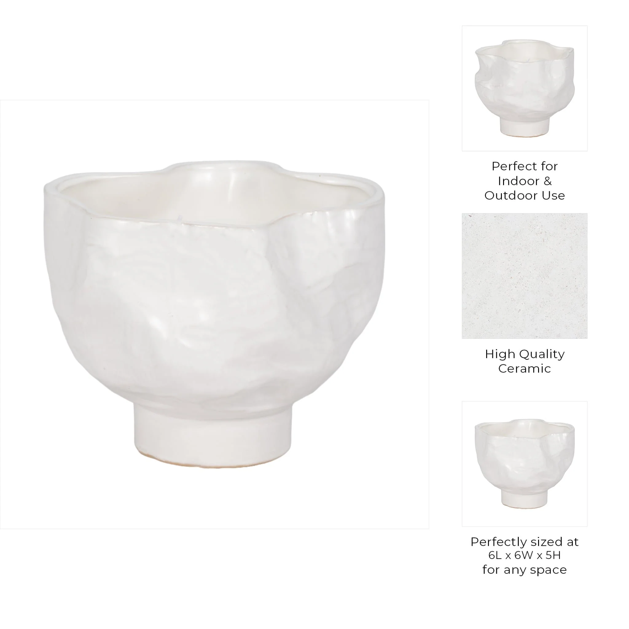 20oz Citro Candle Wavy Bowl, White - Image 9