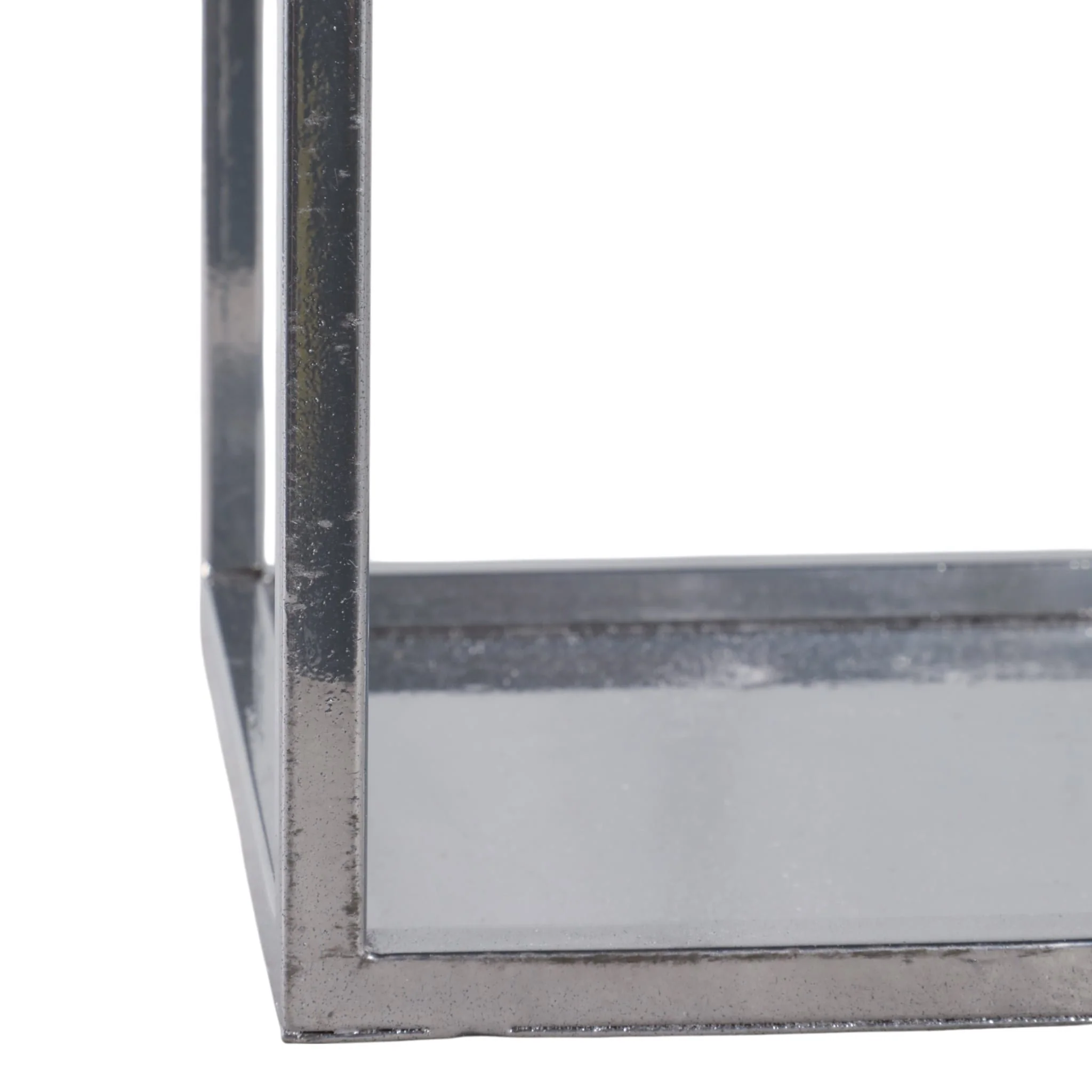 20x10" Squared Lantern With Handle, Silver - Image 5