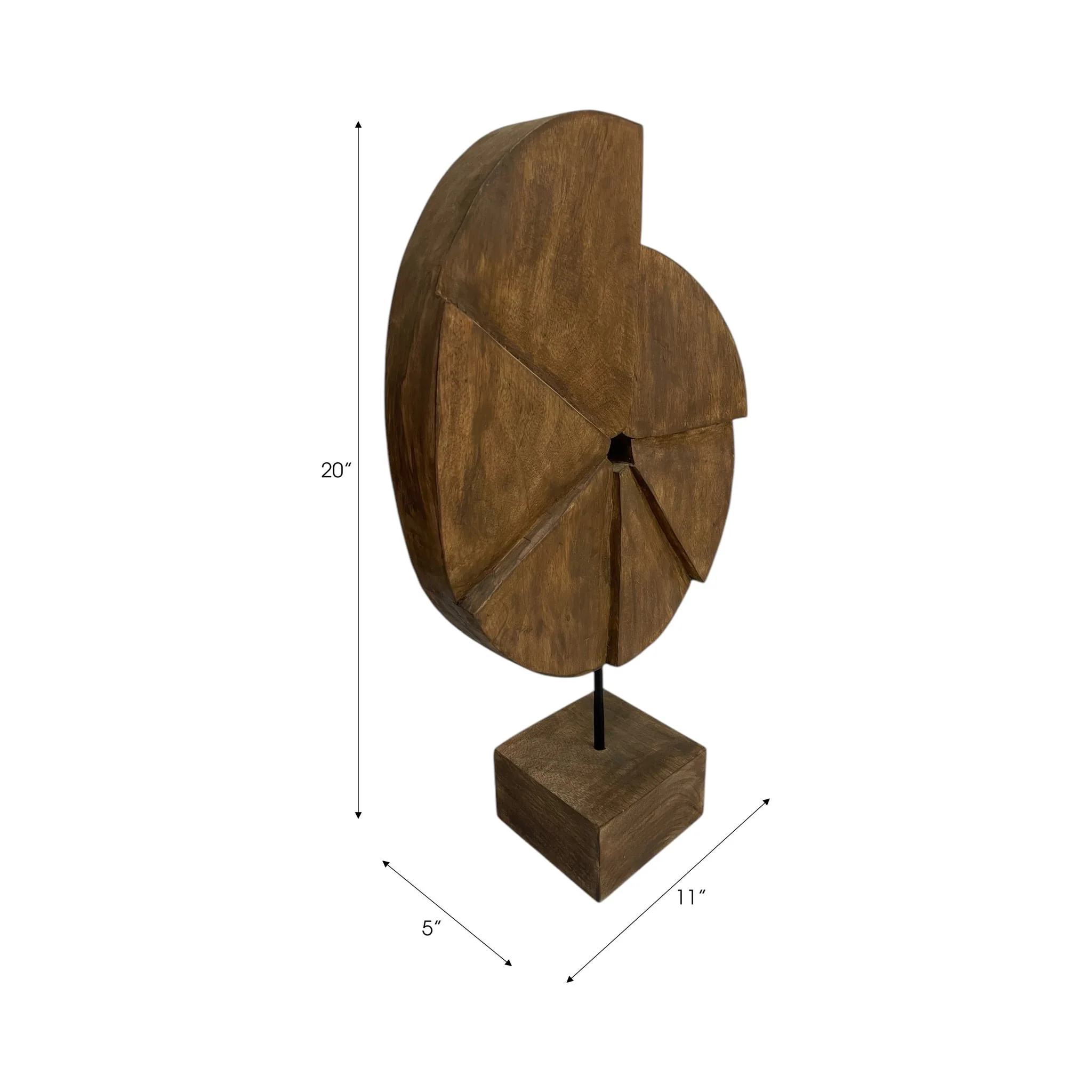 20x11" Abstract Shell On Base, Brown - Image 2