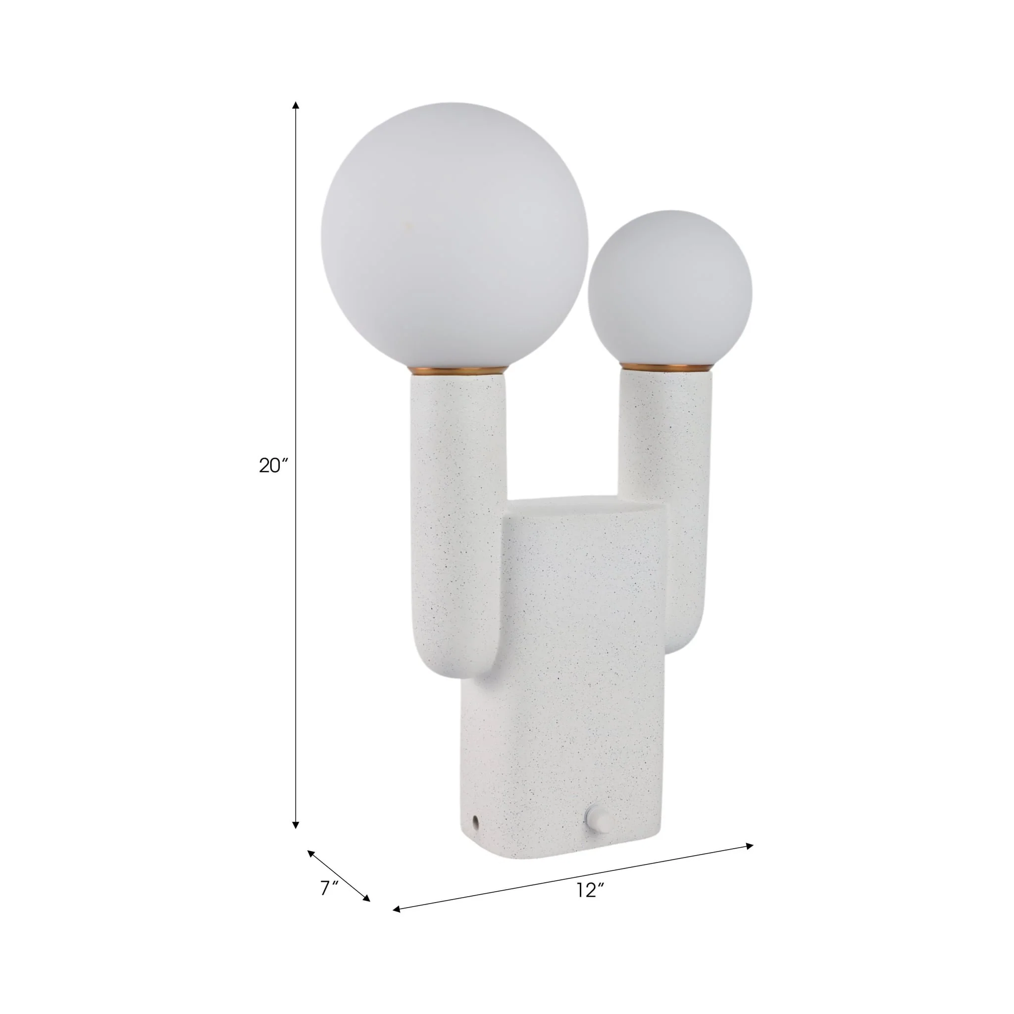 20x12" Double Head Totem Lamp With Base Switch, Wh - Image 7