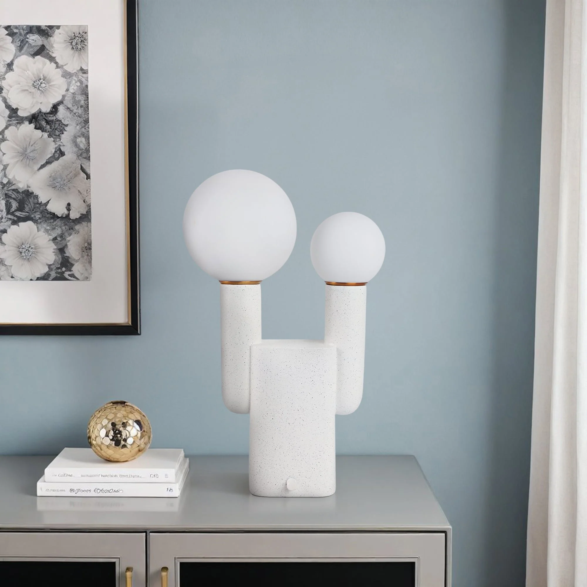 20x12" Double Head Totem Lamp With Base Switch, Wh - Image 9