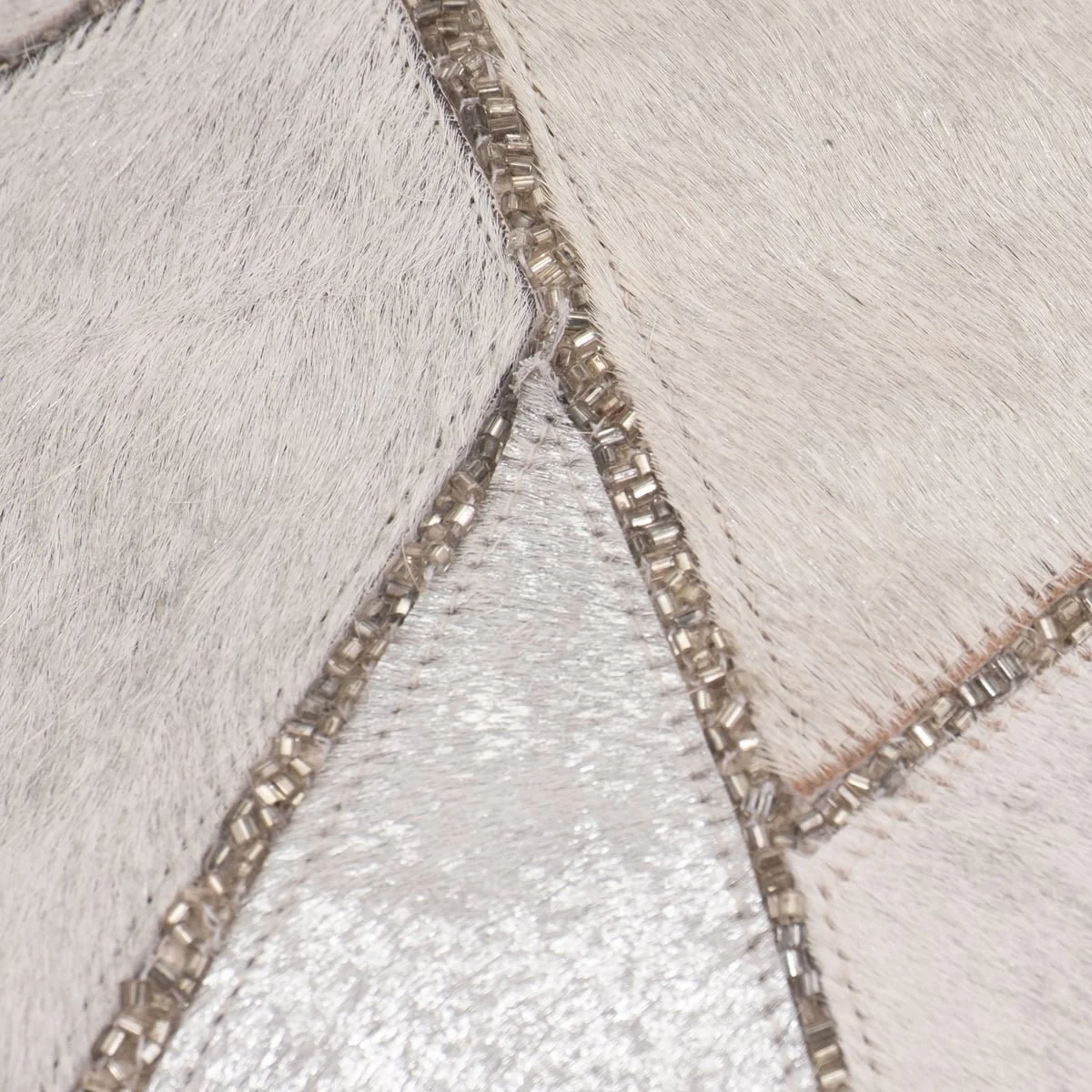 20x12" Leather, Geo Hand Embroidery Decorative Pil - Image 5