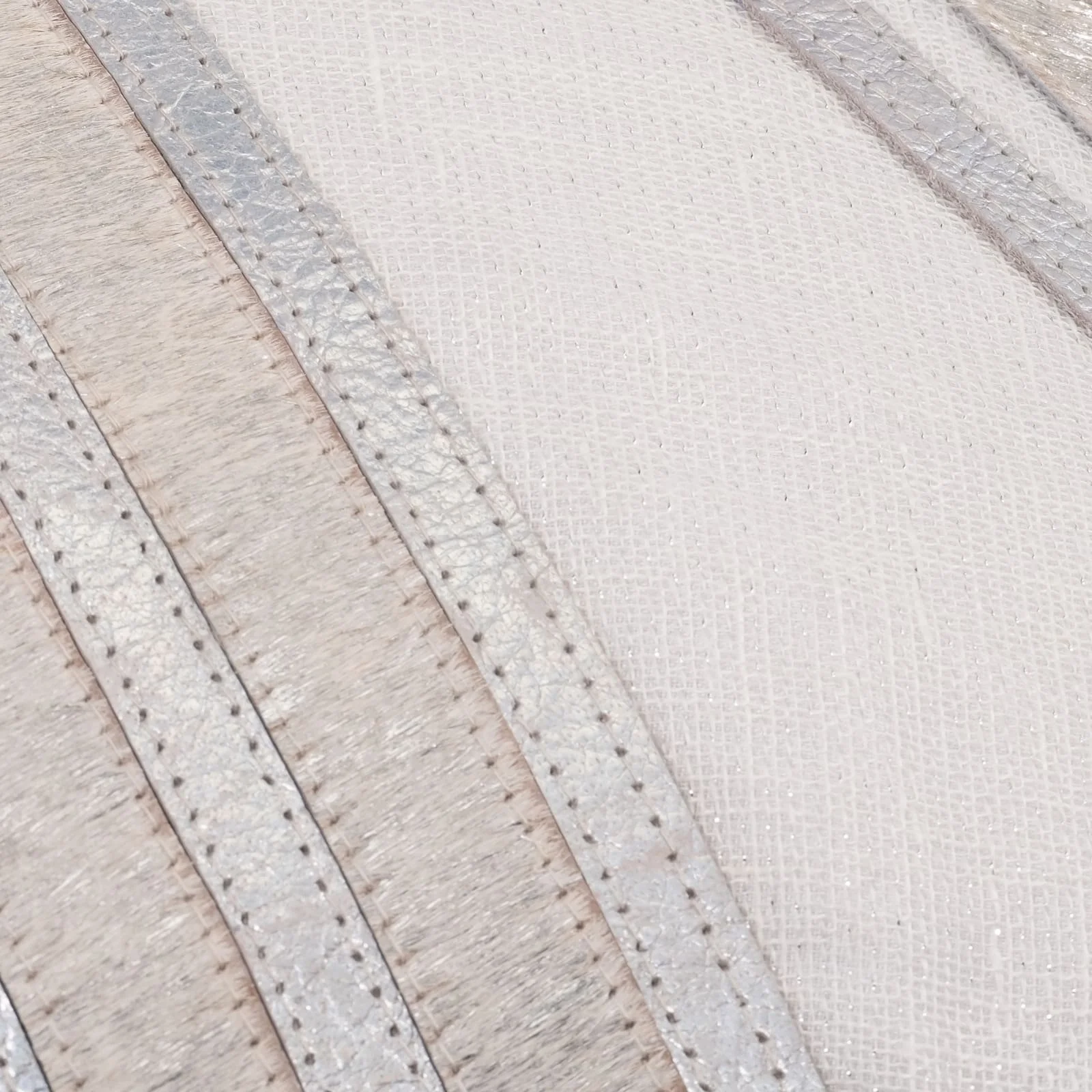 20x12" Linen, Chevron Decorative Pillow, Ivory/sil - Image 4