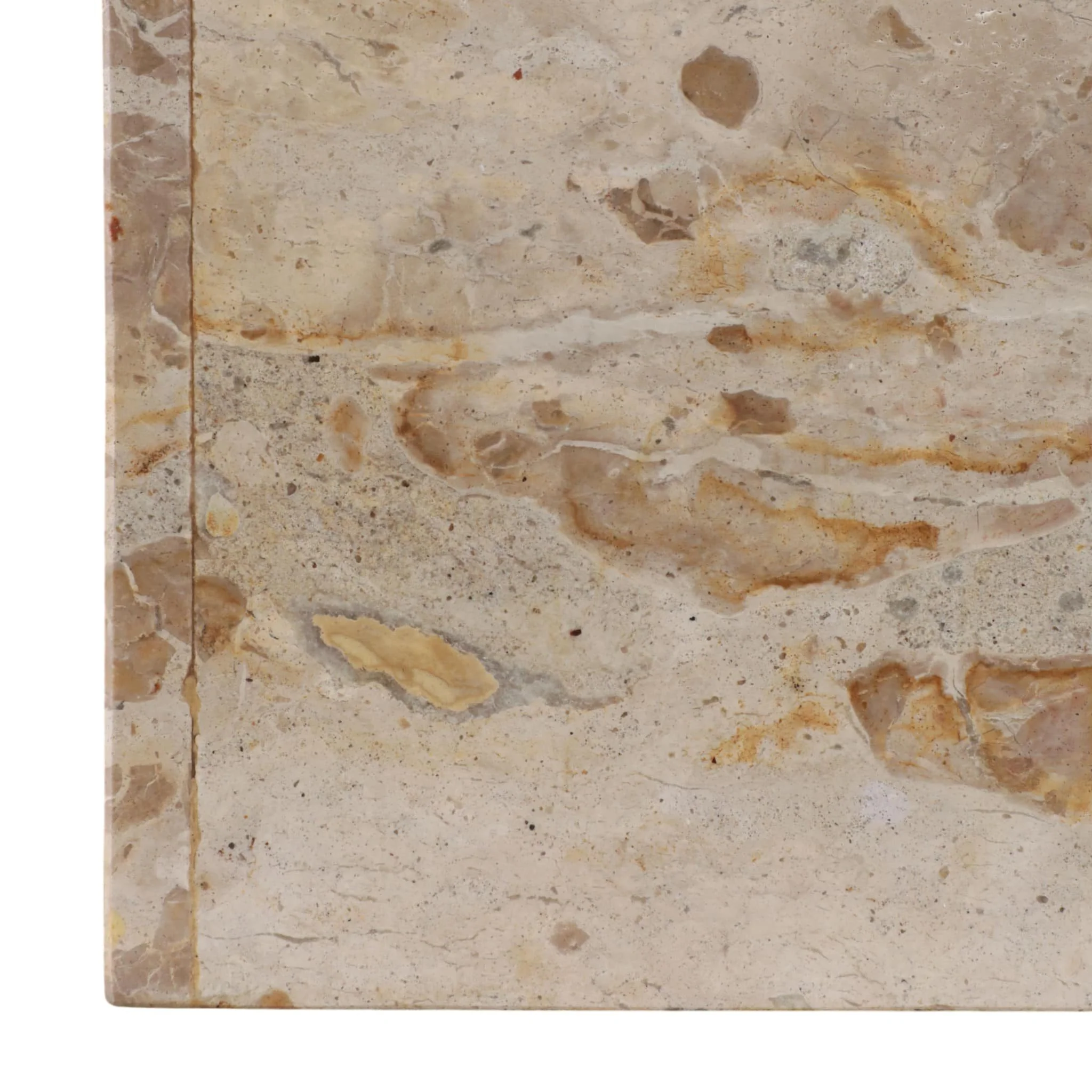20x12" Marble Pedestal Accent Table, Light Leopard - Image 5
