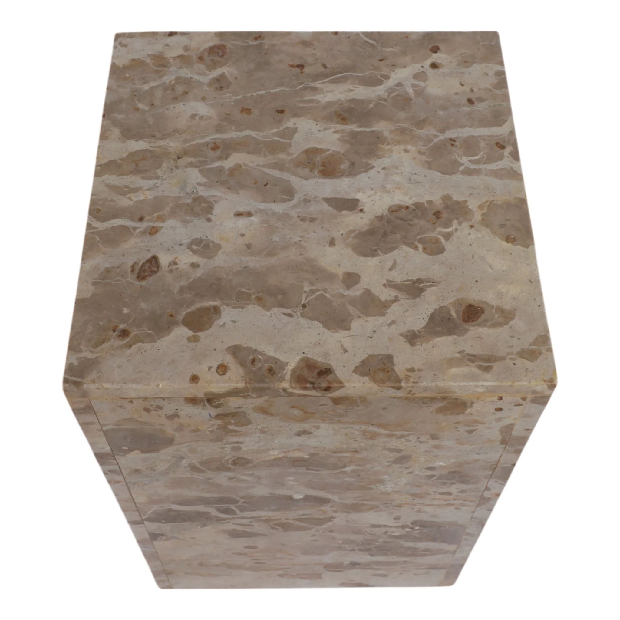 20x12" Marble Pedestal Accent Table, Light Leopard - Image 8