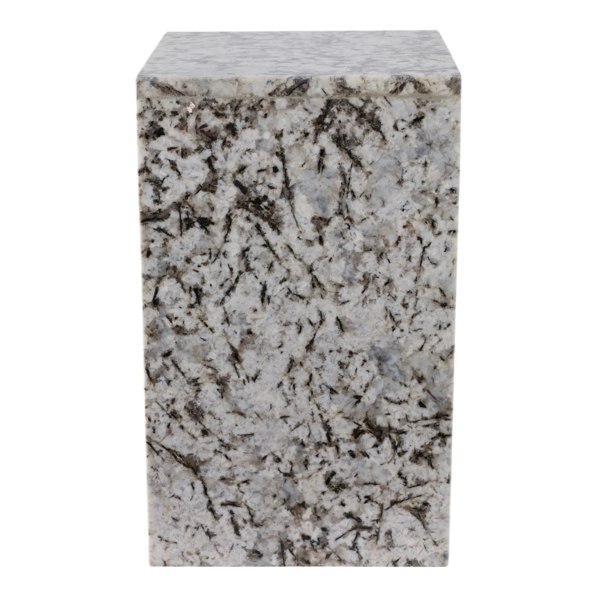 20x12" Marble Pedestal Accent Table, White/black - Image 4