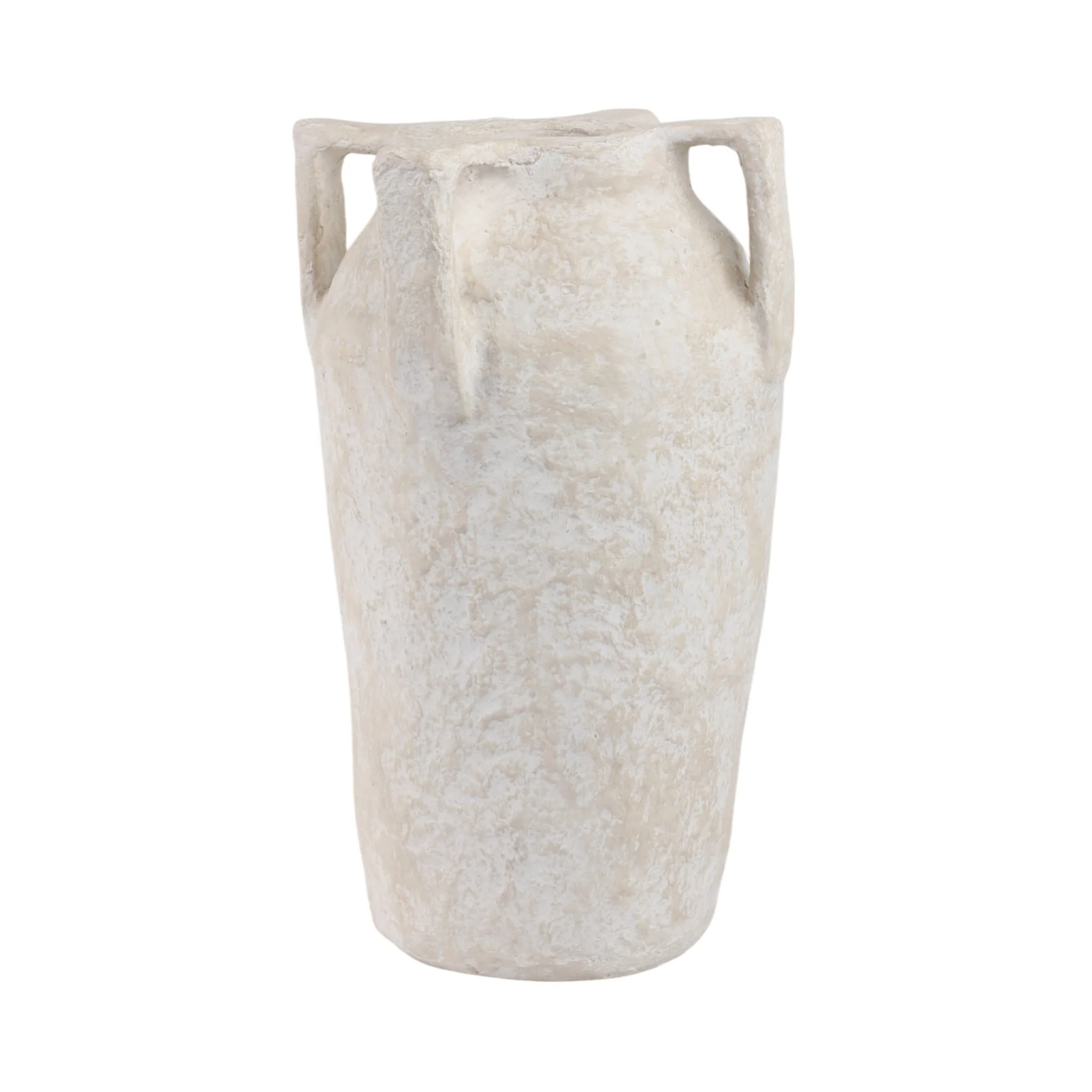 20x12" Paper Mache Handle Vase, White - Image 2