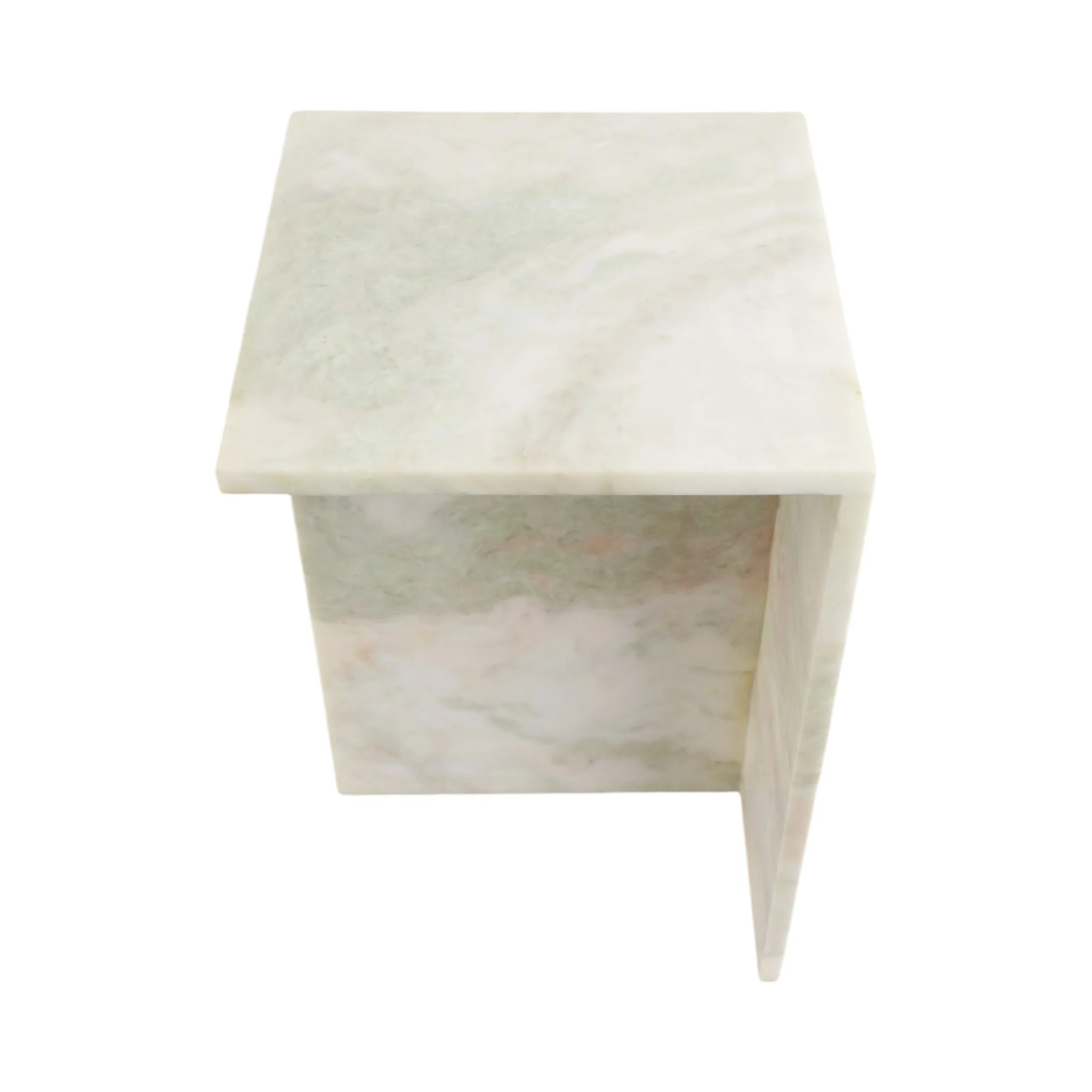 20x13" Square Marble Accent Table, Light Green - Image 8