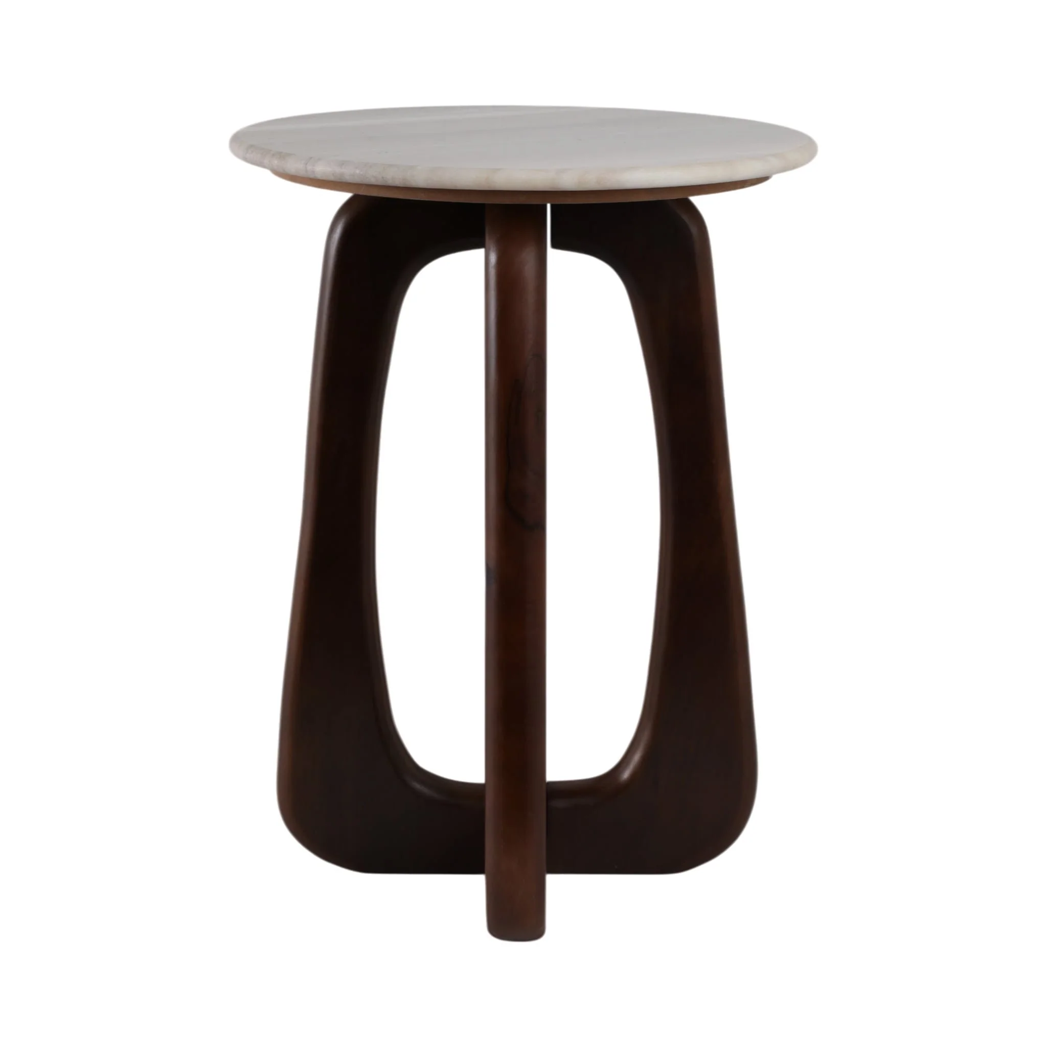 20x15" Marble Top Accent Table, Beige/brown - Image 3