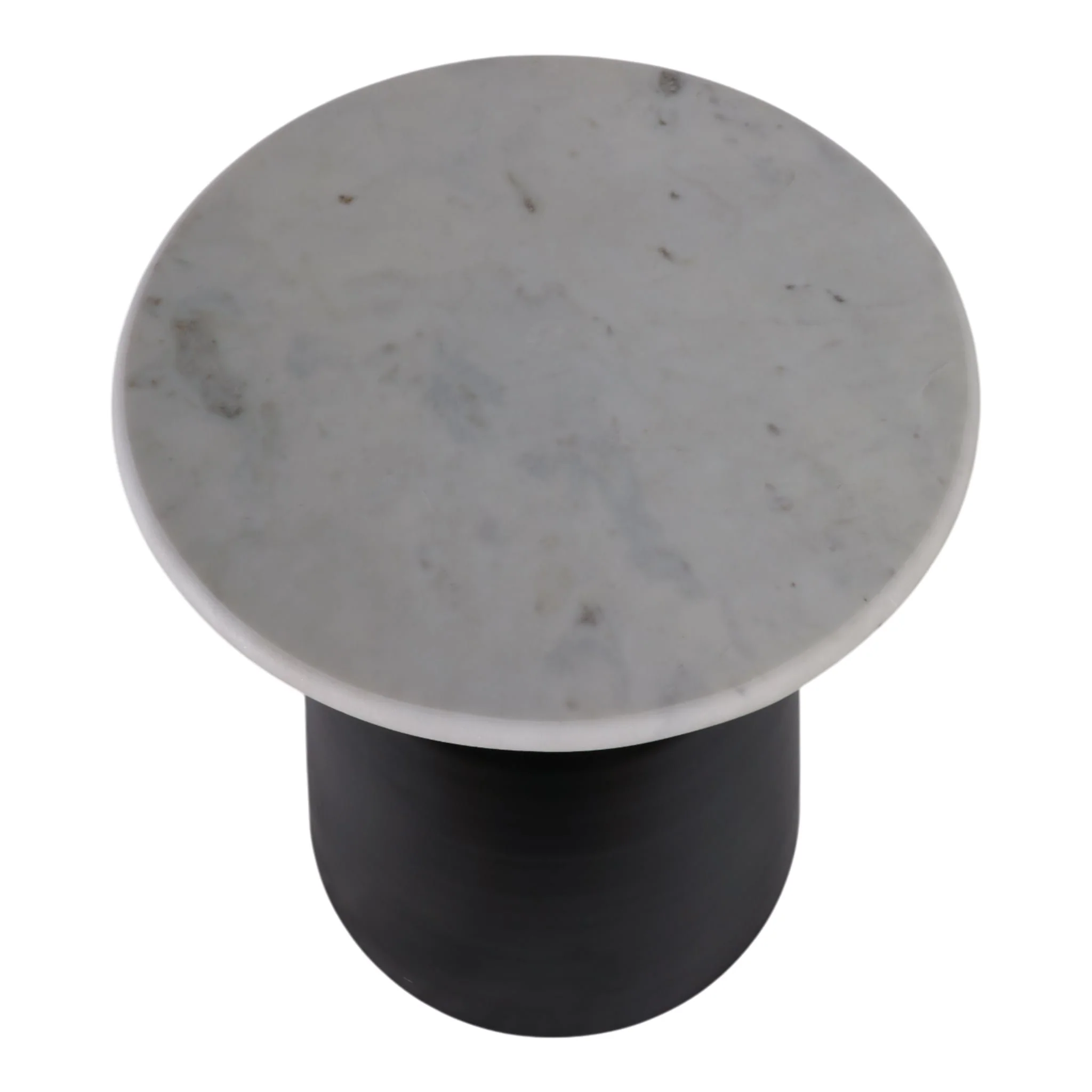 20x15" Metal Accent Table Marble Top, Black/white - Image 7