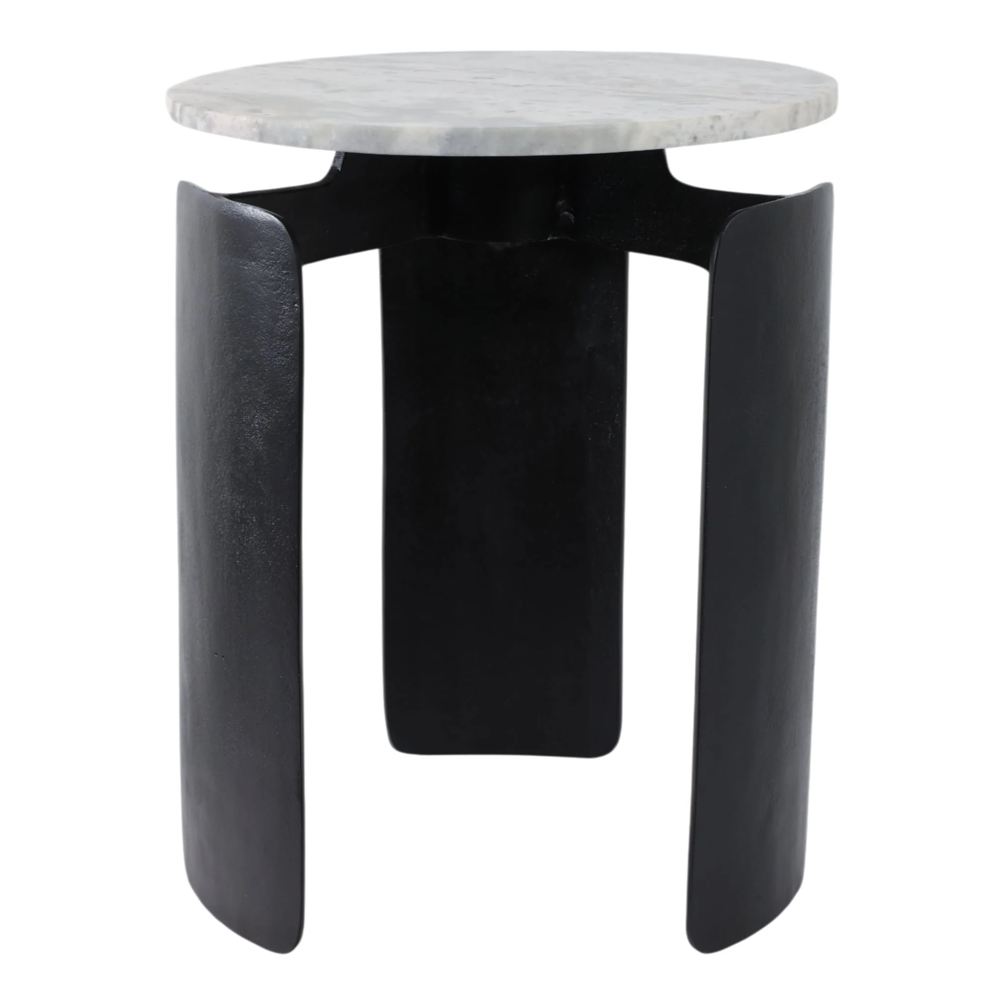20x16" Marble Top 3-footed Accent Table, Grey/ Bla - Image 4