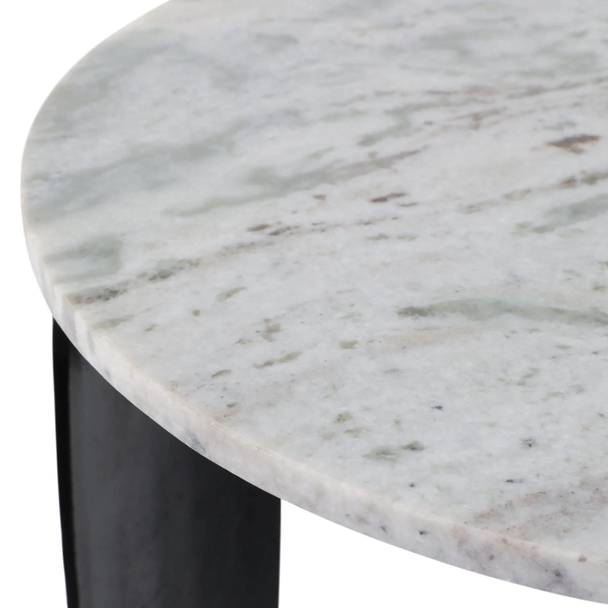 20x16" Marble Top 3-footed Accent Table, Grey/ Bla - Image 6