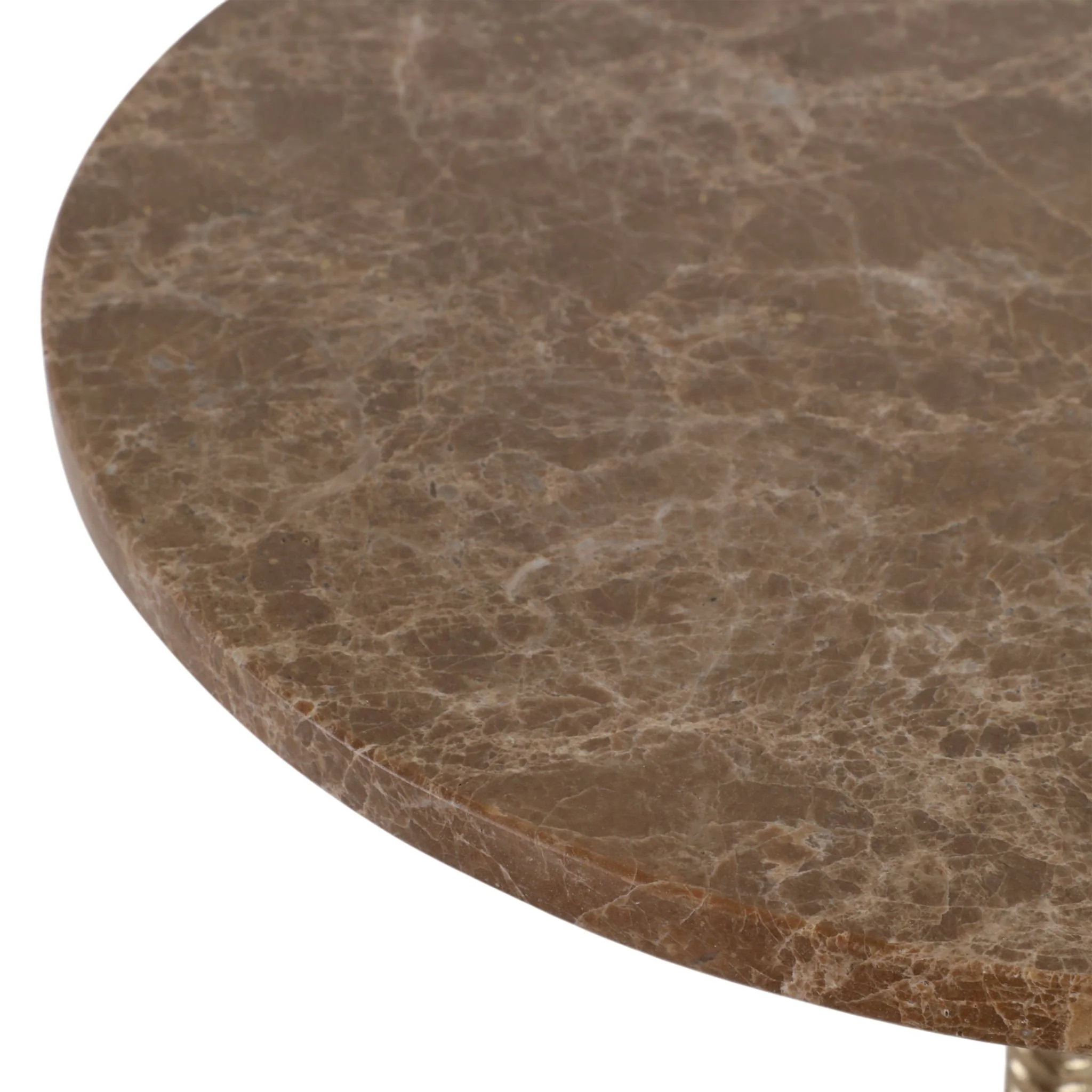 20x16" Twisted Accent Table Marble Top, Tan/gold - Image 6