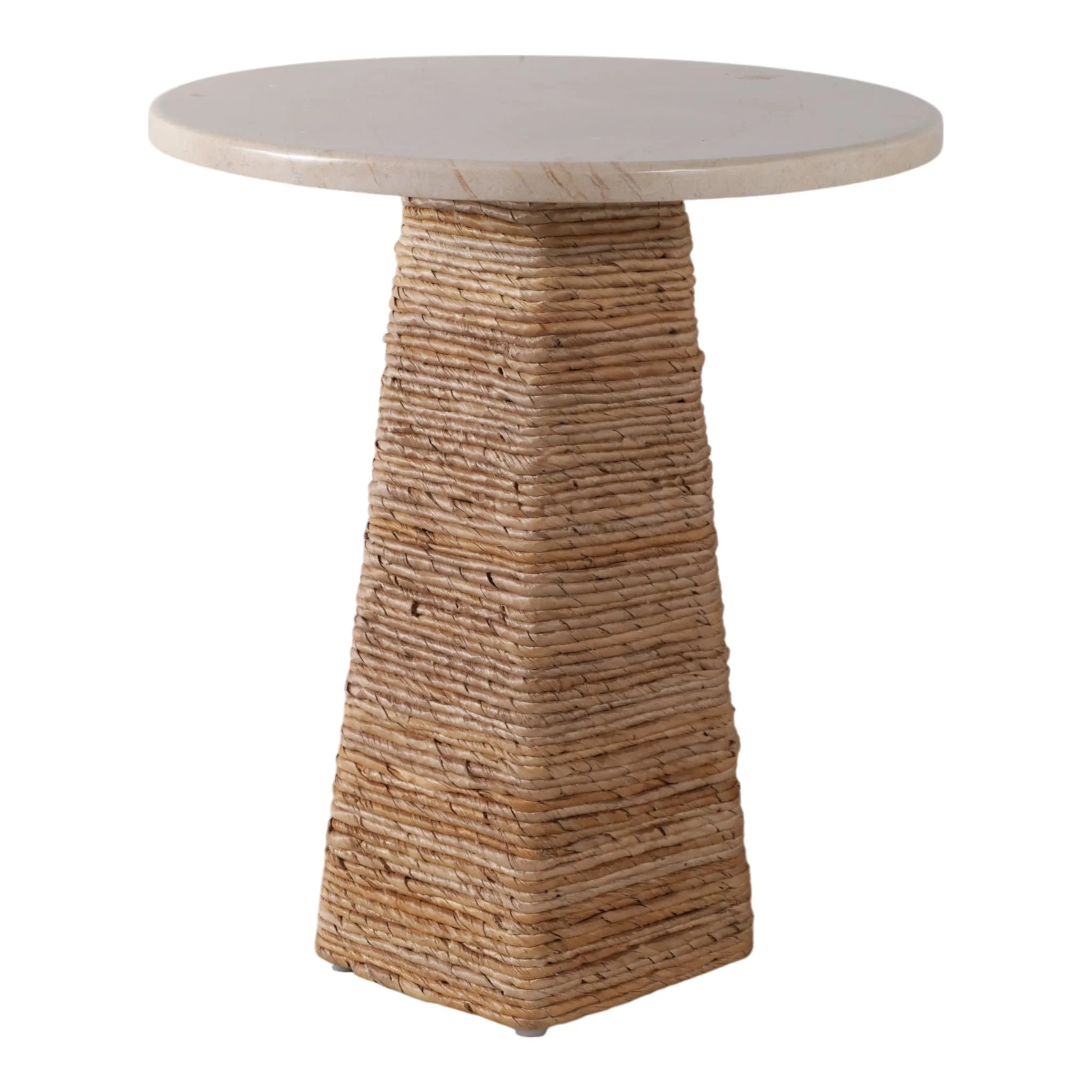 20x17" Marble Top Pandan Hex Base Accent Table, Iv - Image 2
