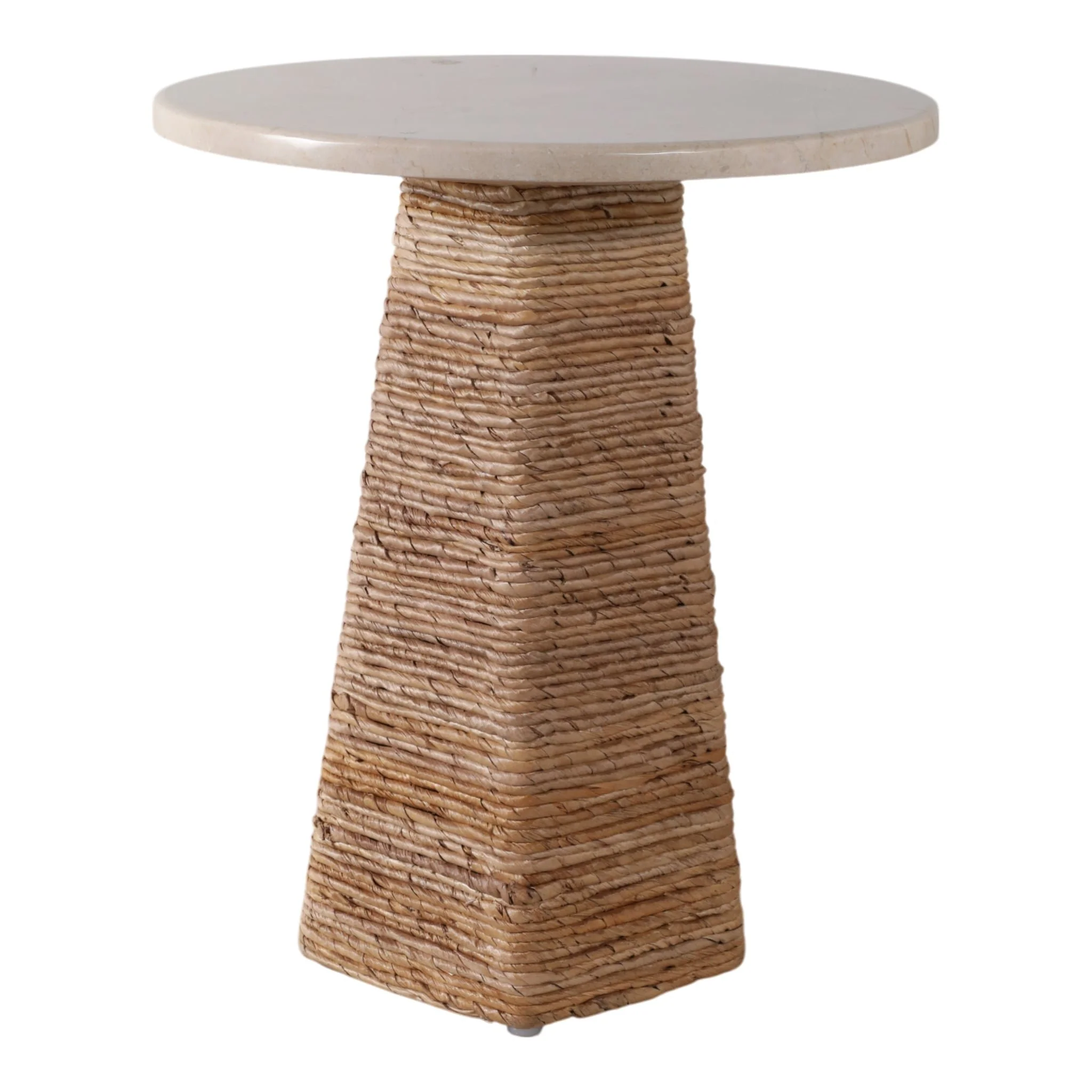 20x17" Marble Top Pandan Hex Base Accent Table, Iv - Image 3