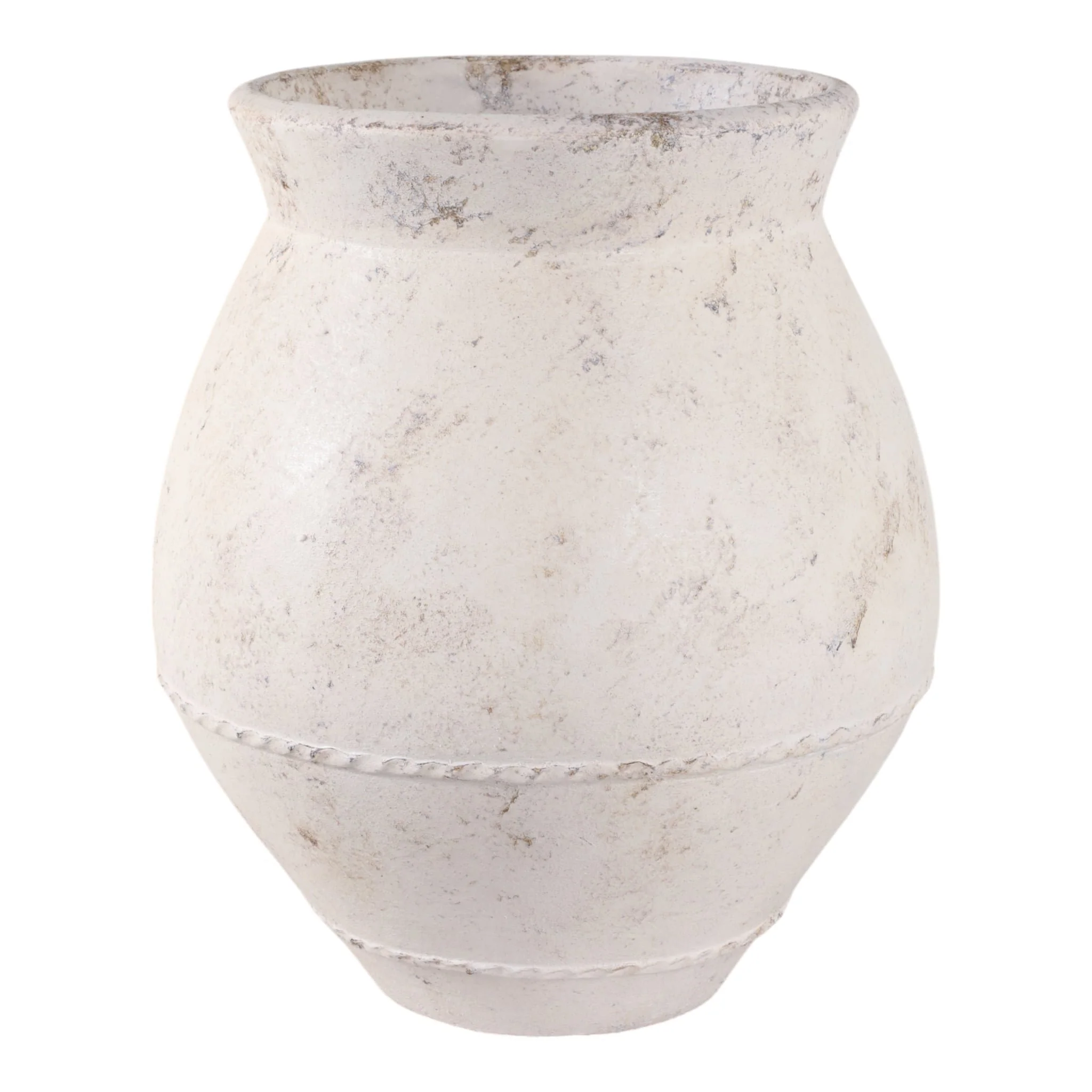 20x18" Traditional Terracotta Vase, Ivory - Image 4