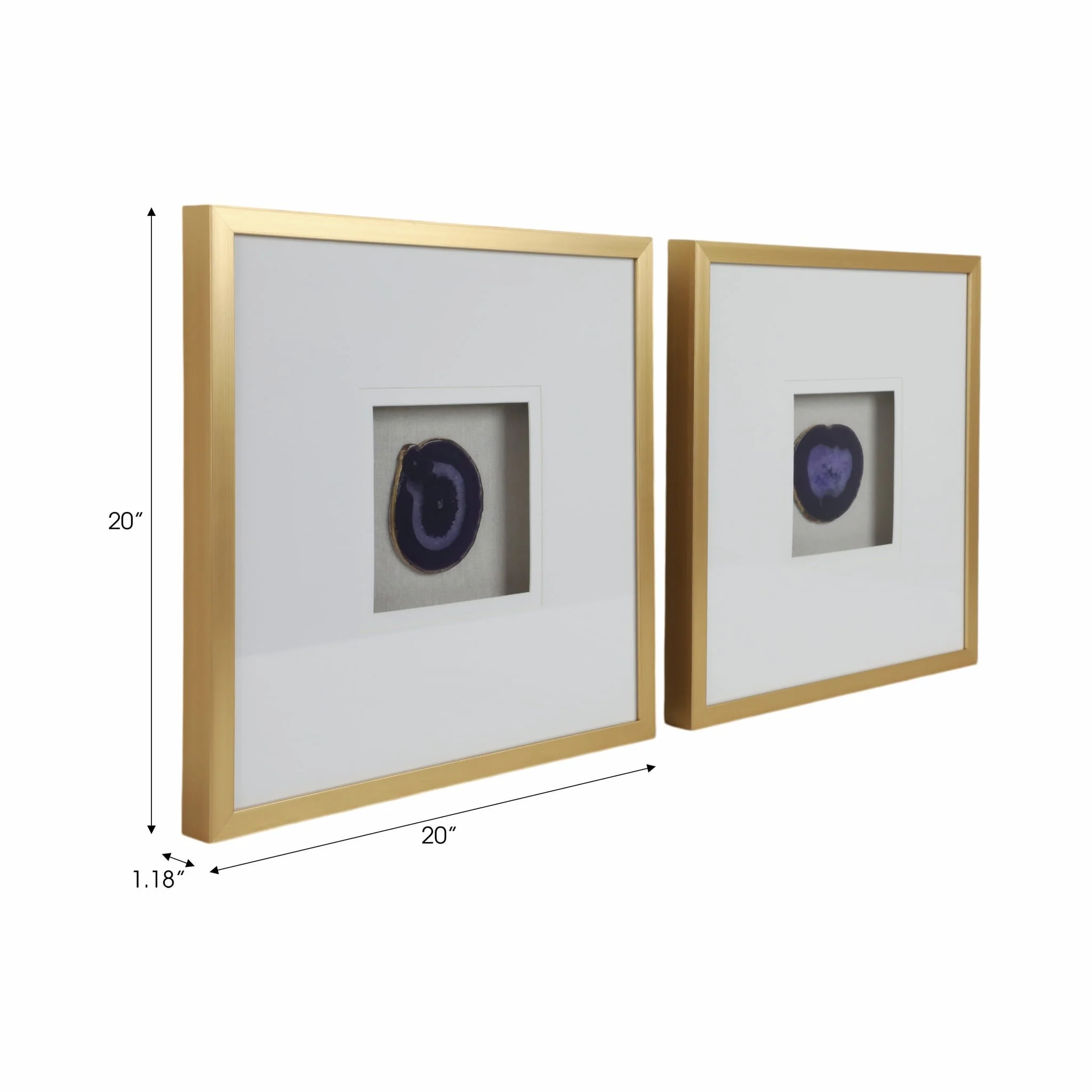 20x20 S/2 Framed Agate, Purple - Image 9