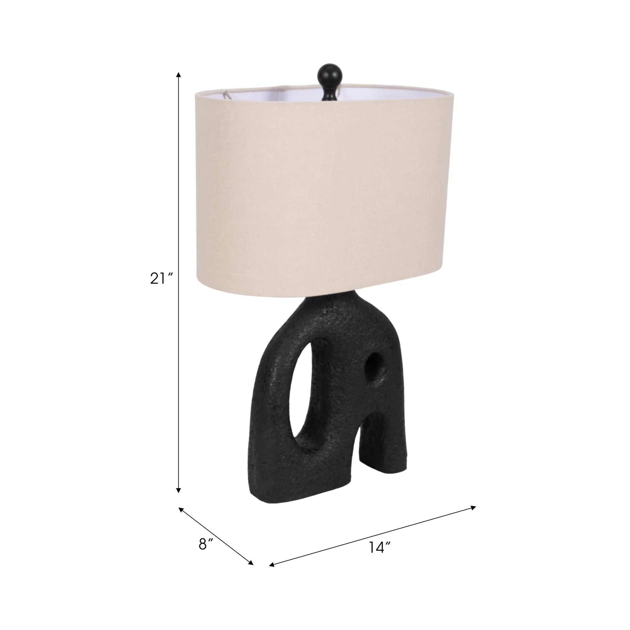 21" Open Cut-out Table Lamp, Black - Image 7
