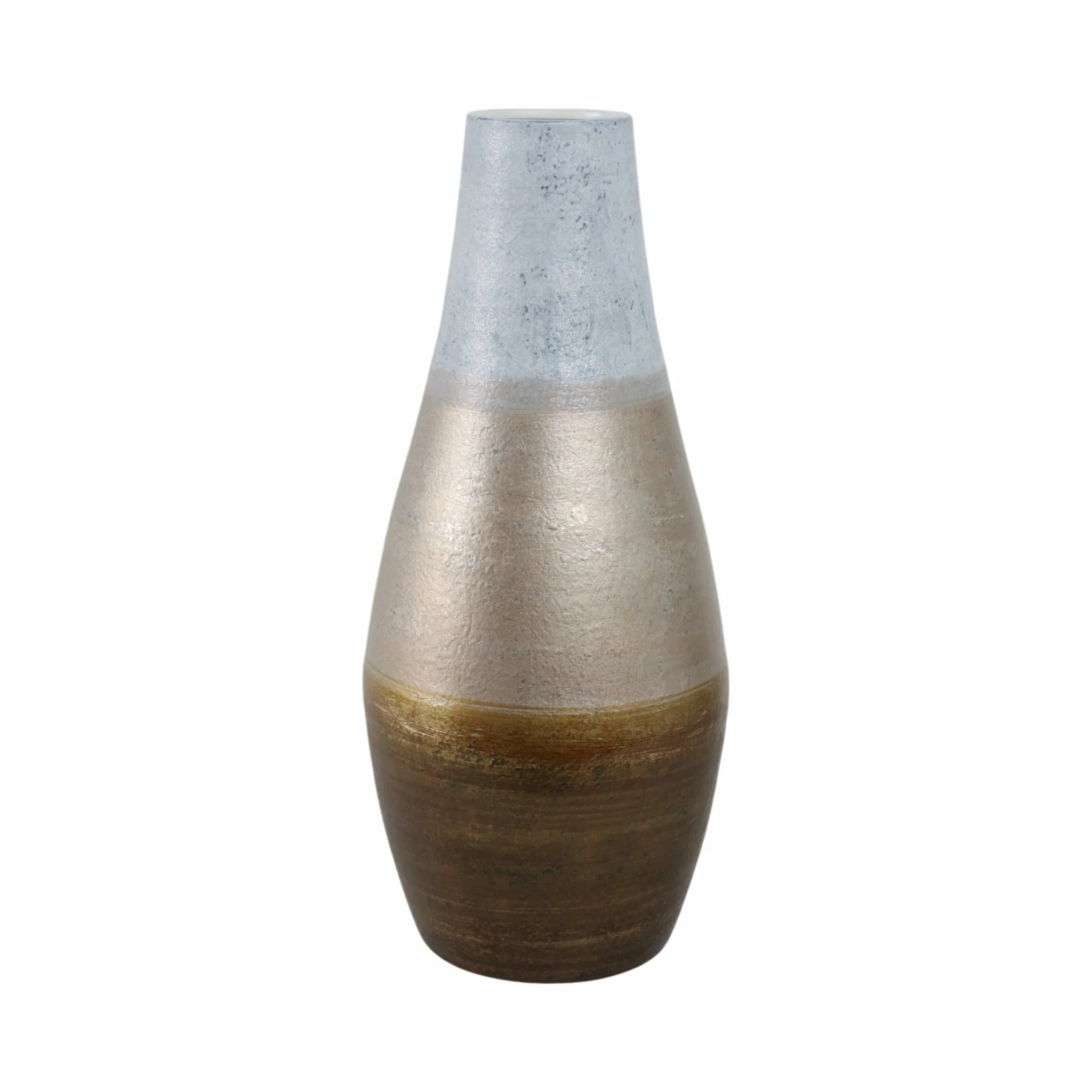 21"gold Ombre Metal Hourglss Vase,wht/gld - Image 3
