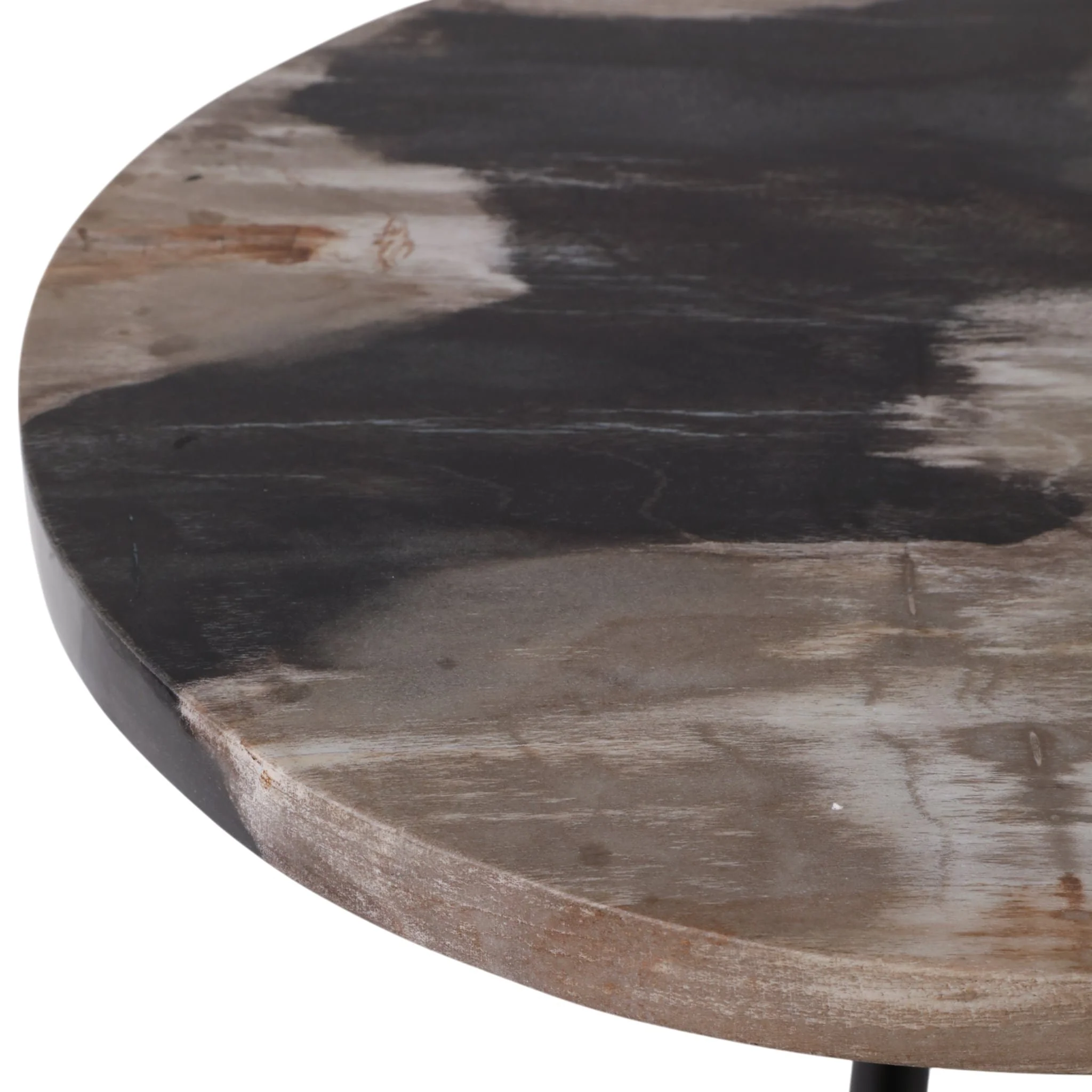 21x15" Petrified Wood Accent Table, Black/ Tan - Image 5