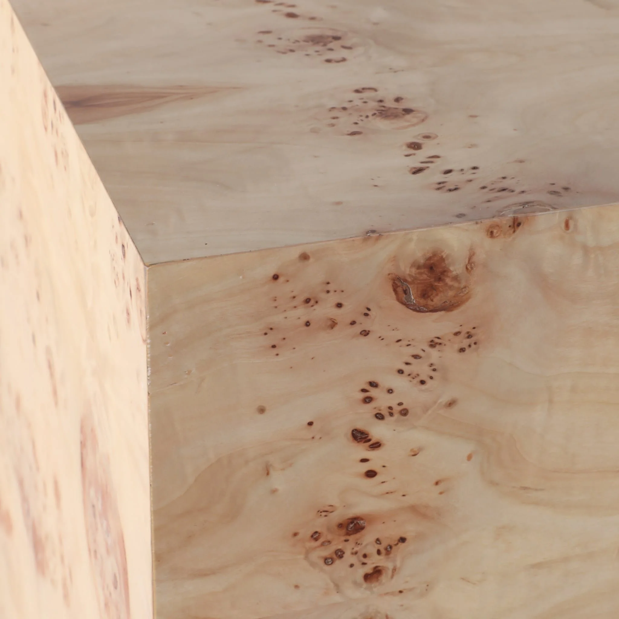 21x16" Burl Wood Block Accent Table, Tan - Image 6