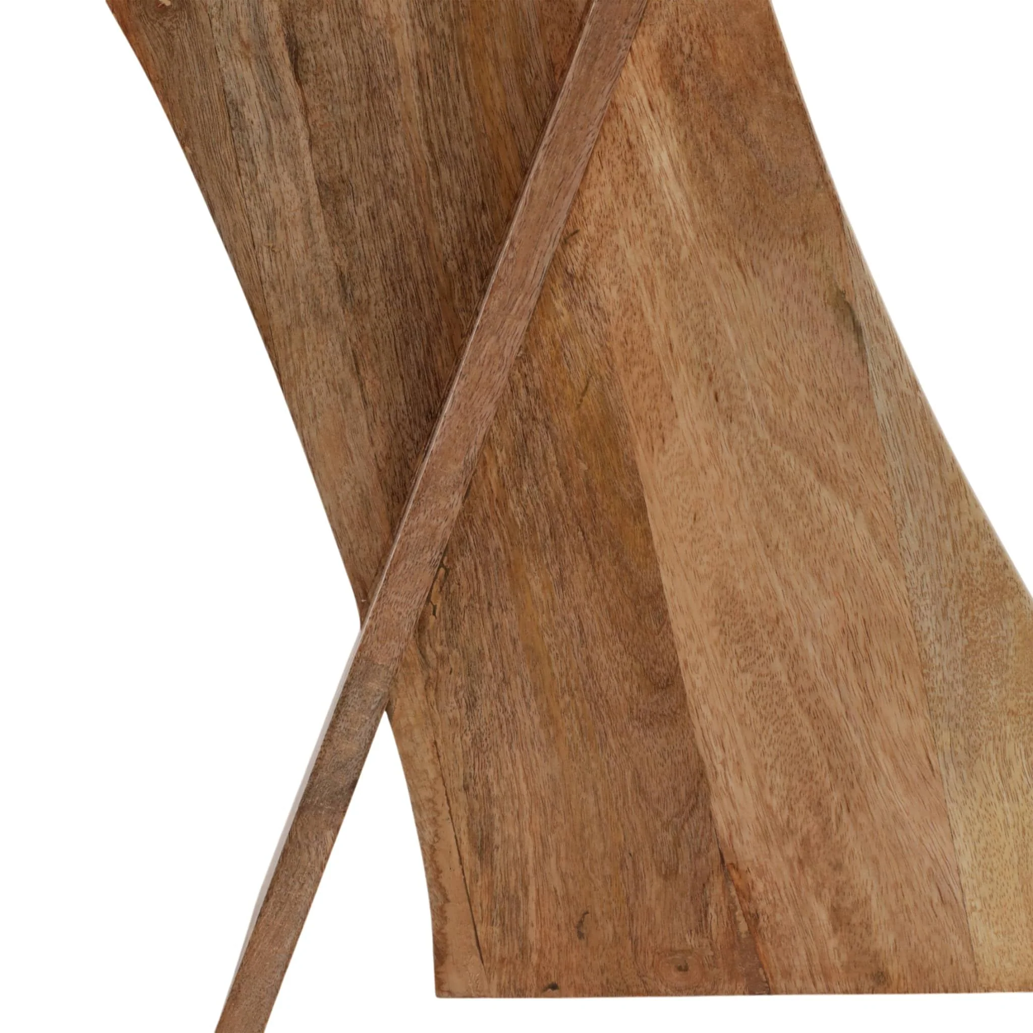21x20" Glass Top Criss Cross Accent Table, Natural - Image 5