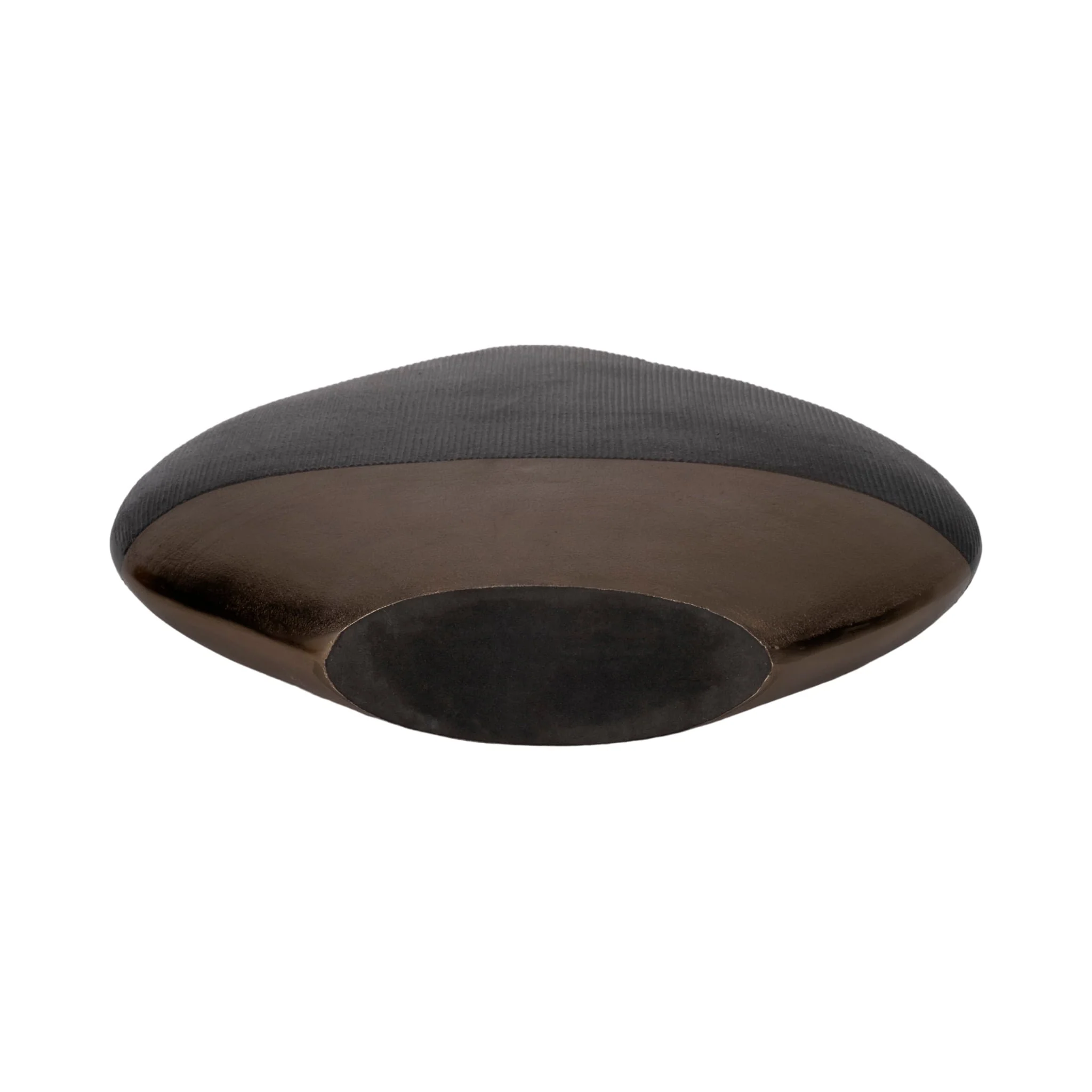 22" Color Block Round Vase, Black/brass Antique - Image 7