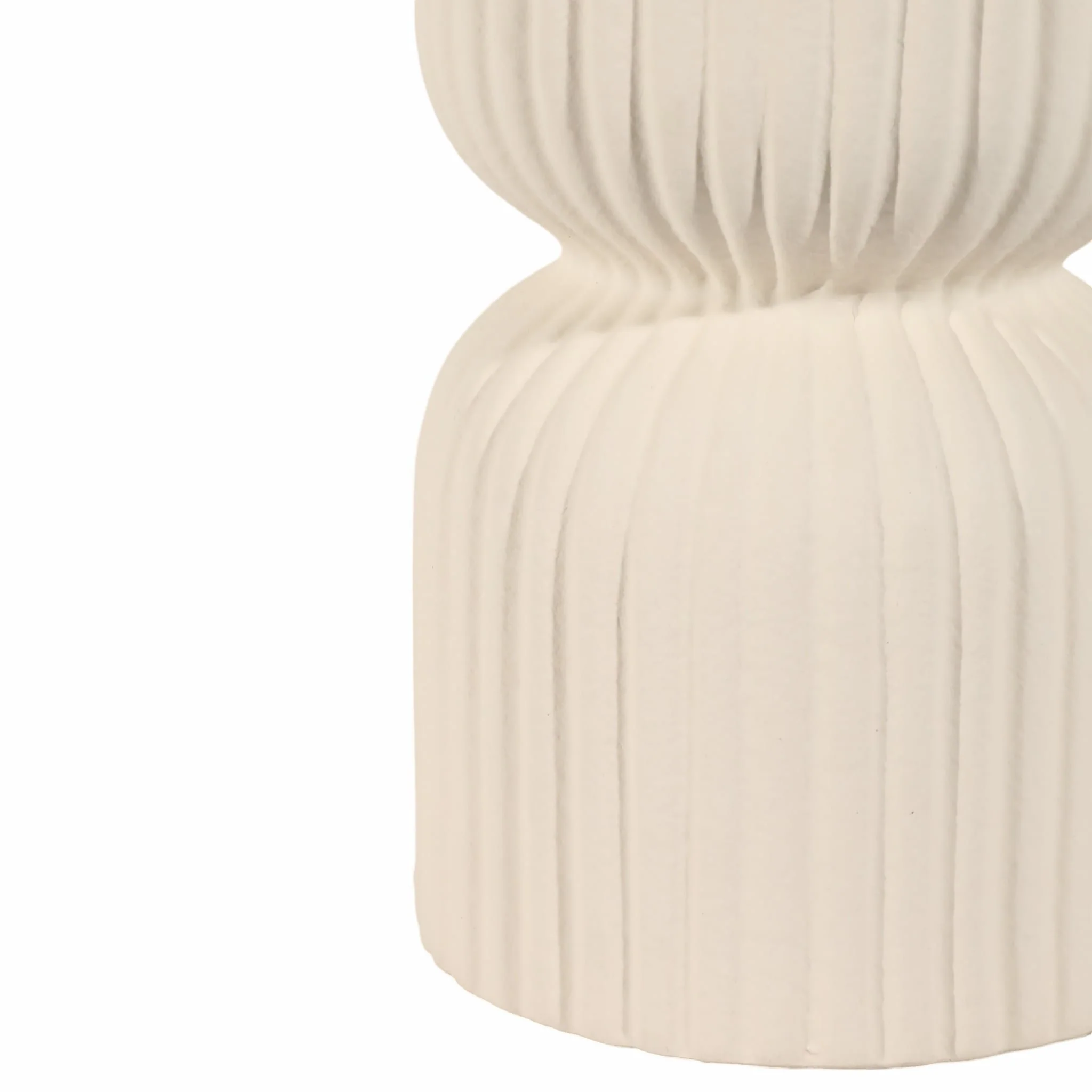 22" Fluted Cylinder Table Lamp, White/black - Image 5