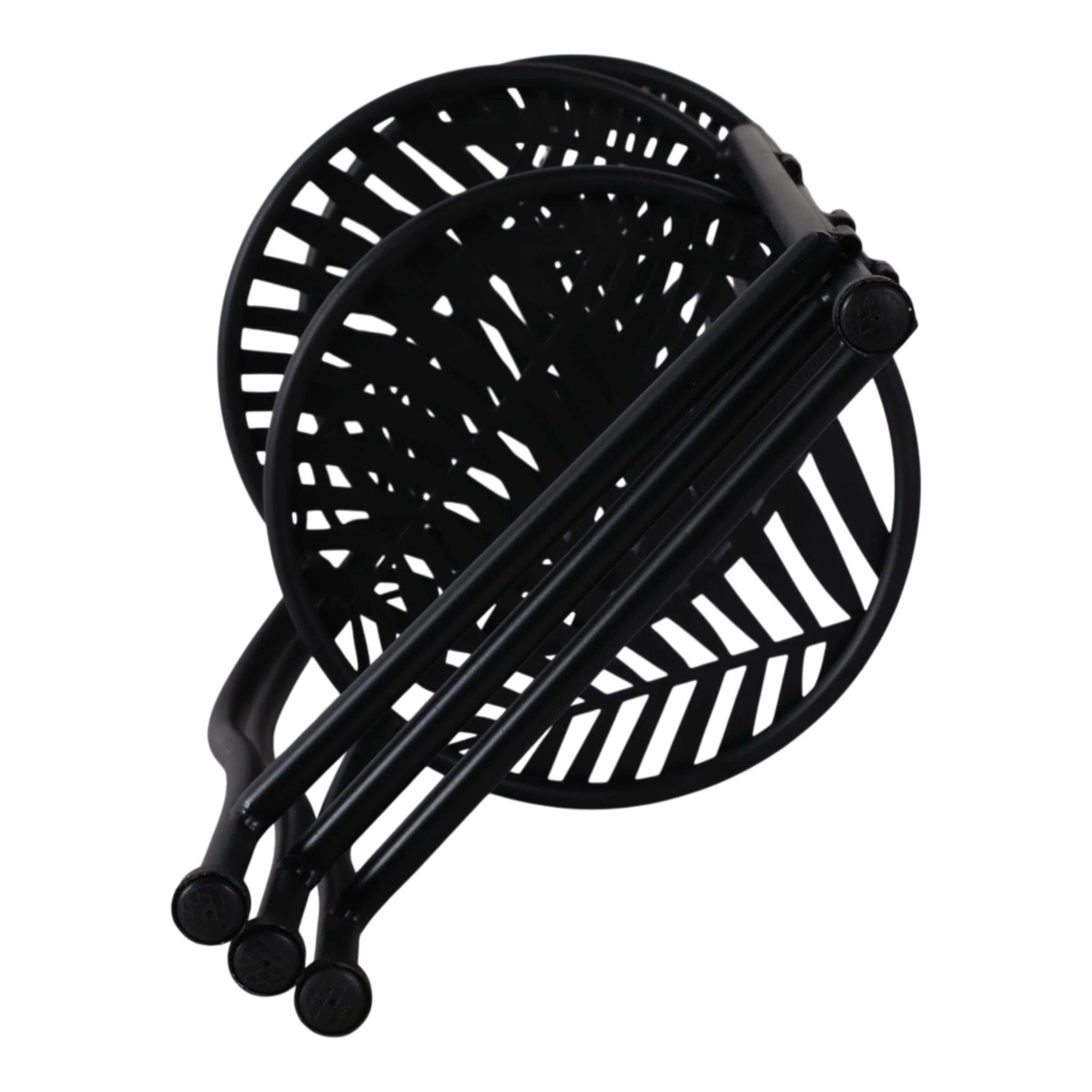 22" Folding 3-tier Leaves Plant Stand, Black - Image 8