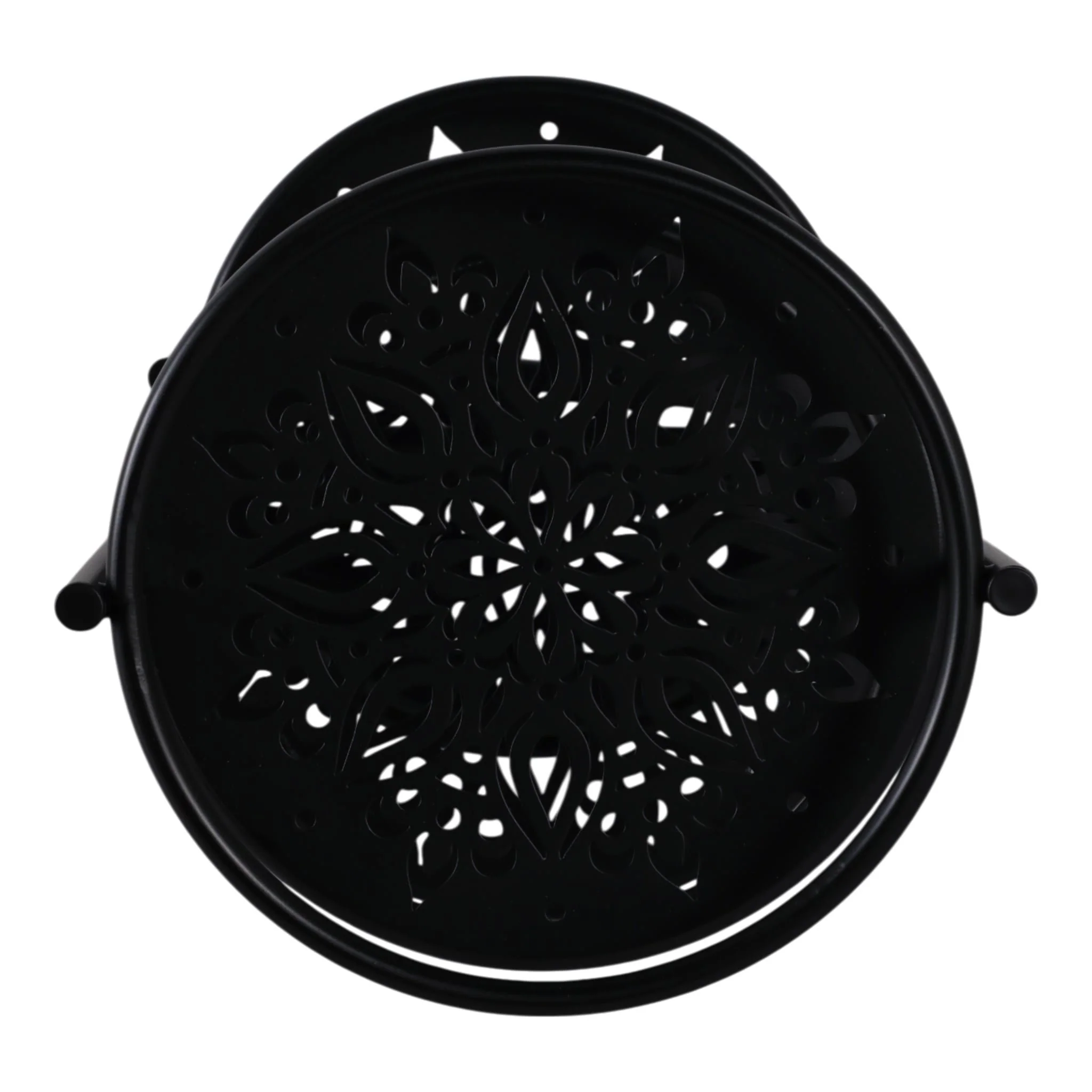 22" Folding 3-tier Mandala Plant Stand, Black - Image 7