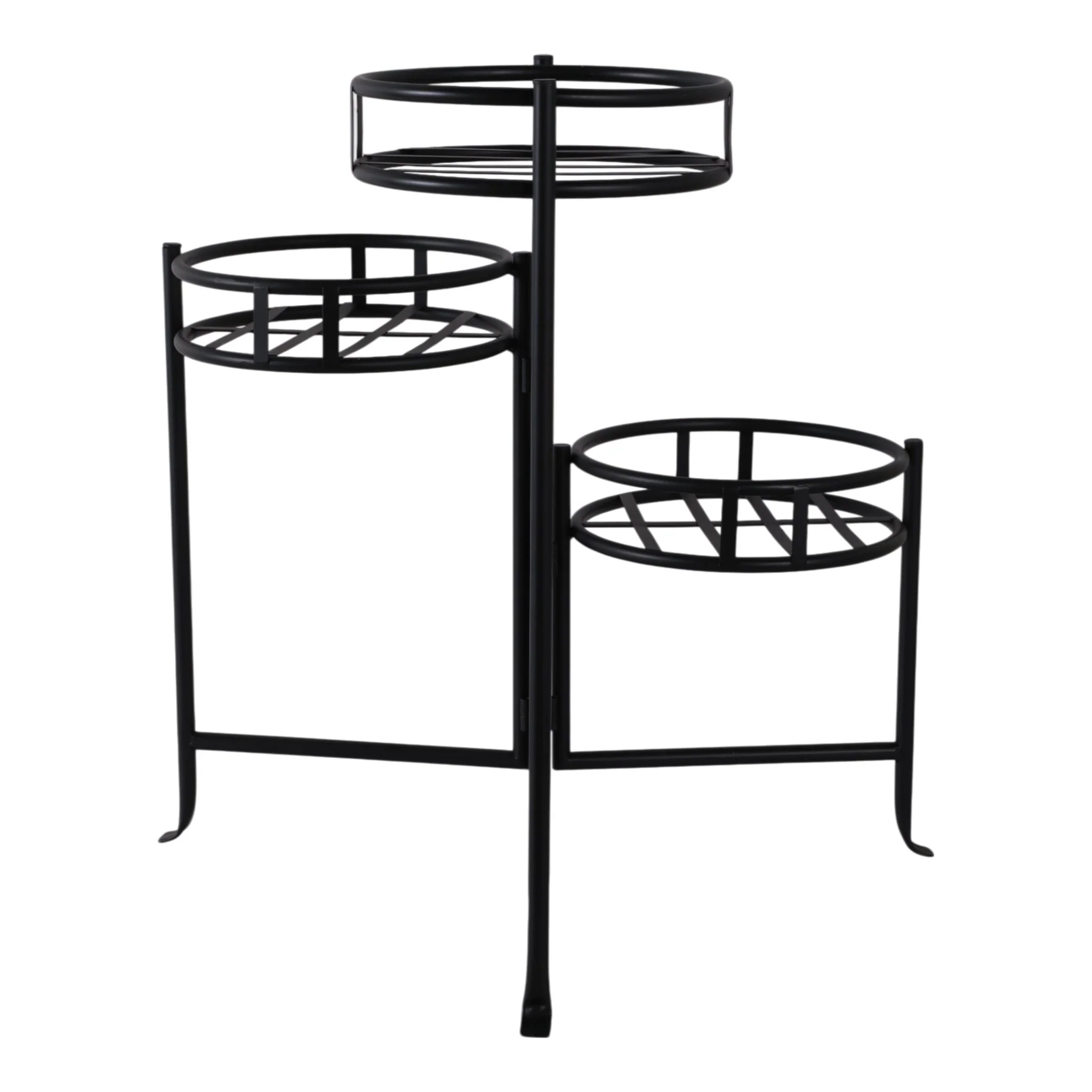 22" Folding 3-tier Plant Stand, Black - Image 4