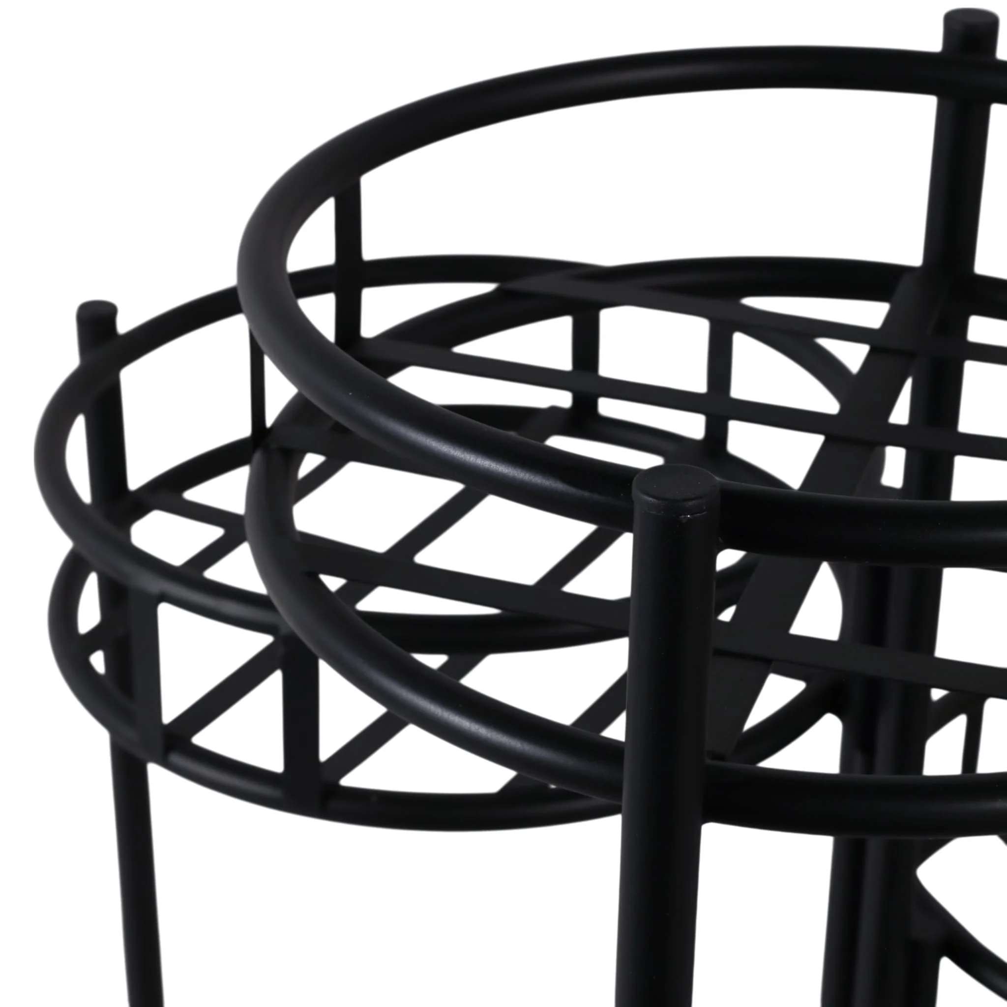 22" Folding 3-tier Plant Stand, Black - Image 5