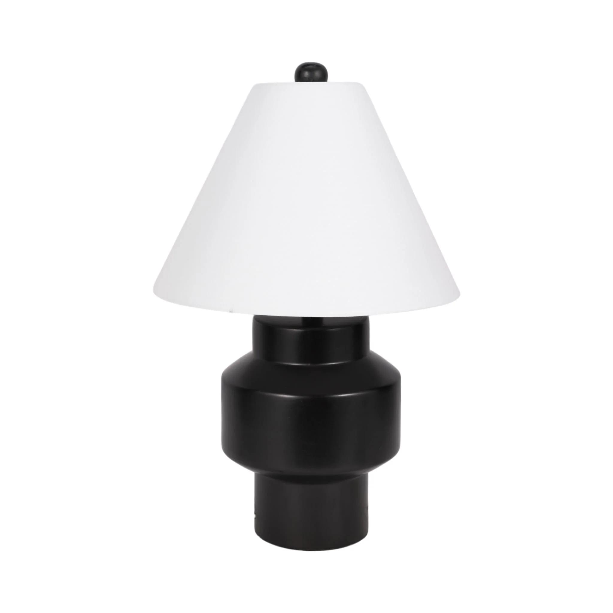 22" Modern Cylinder Table Lamp, Black - Image 3