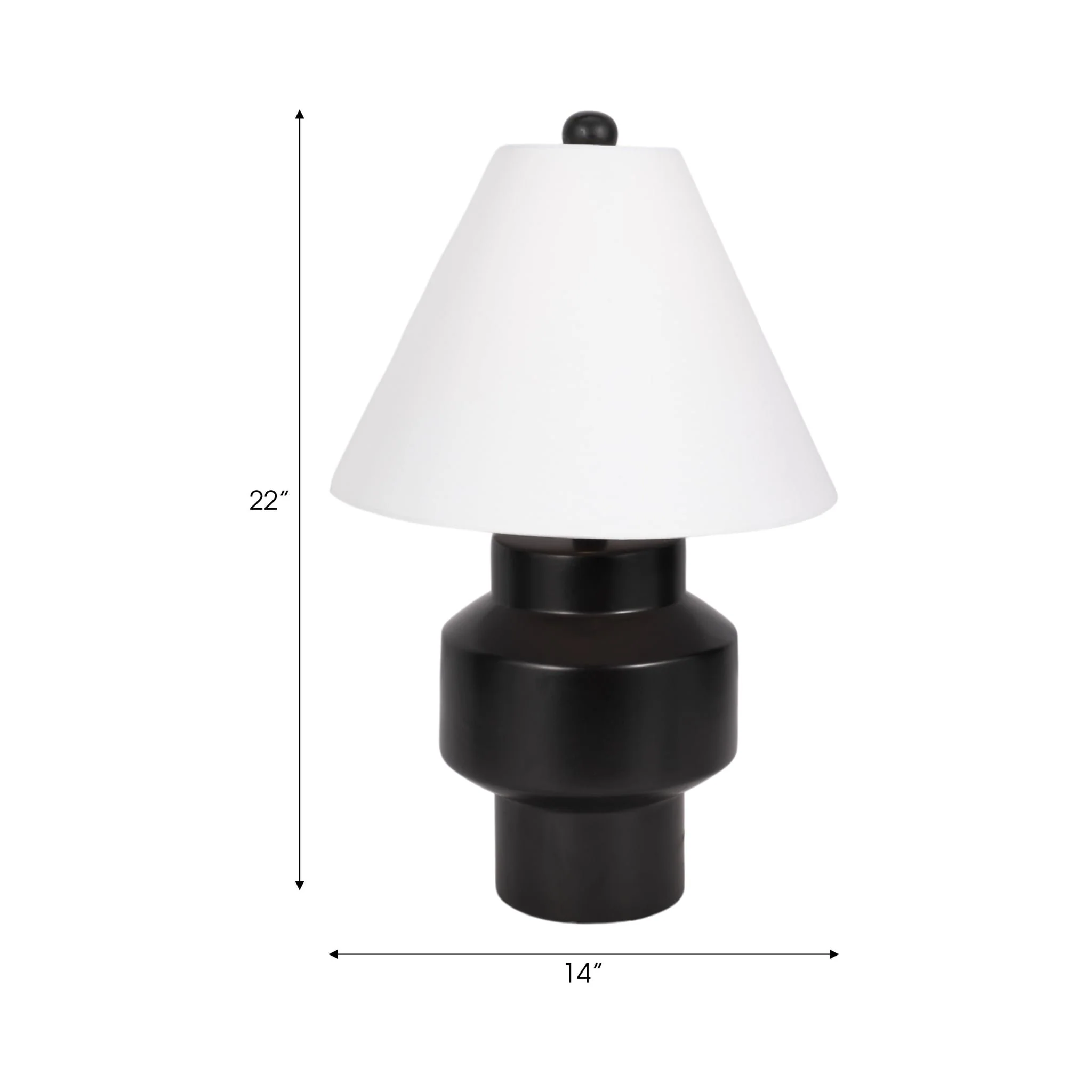 22" Modern Cylinder Table Lamp, Black - Image 6
