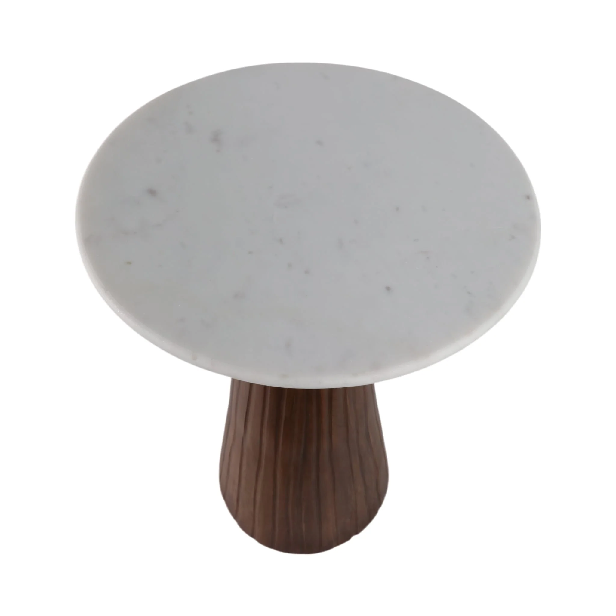 22x17" Fluted Base Marble Top Accent Table,wht/brw - Image 7