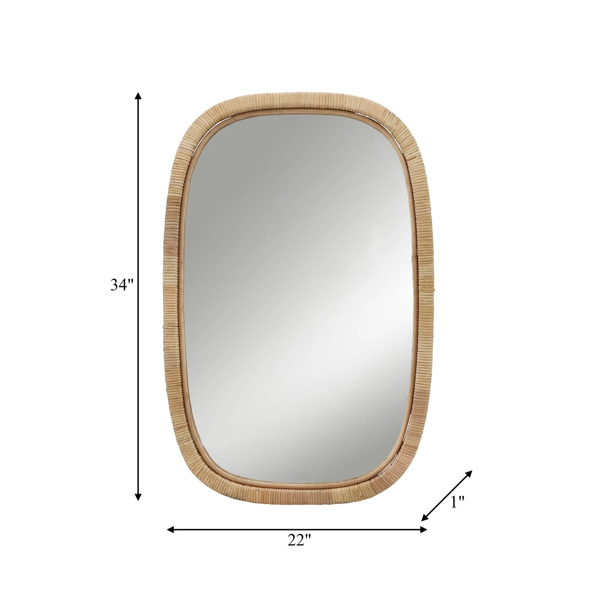 22x34 Rectangular Mirror, Brown - Image 8