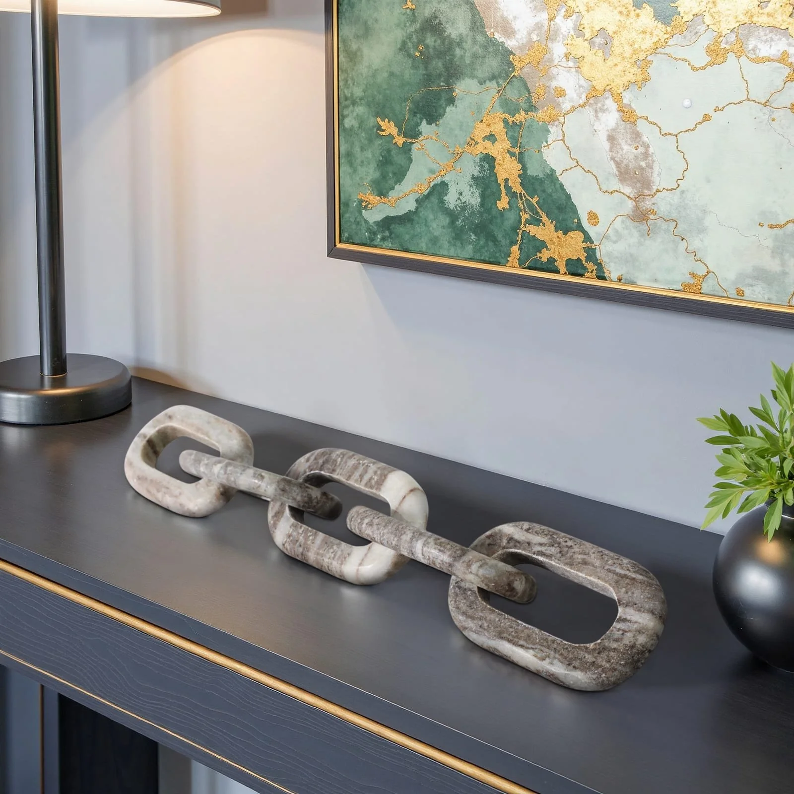 22x4" 5-link Marble Chain, Grey - Image 9