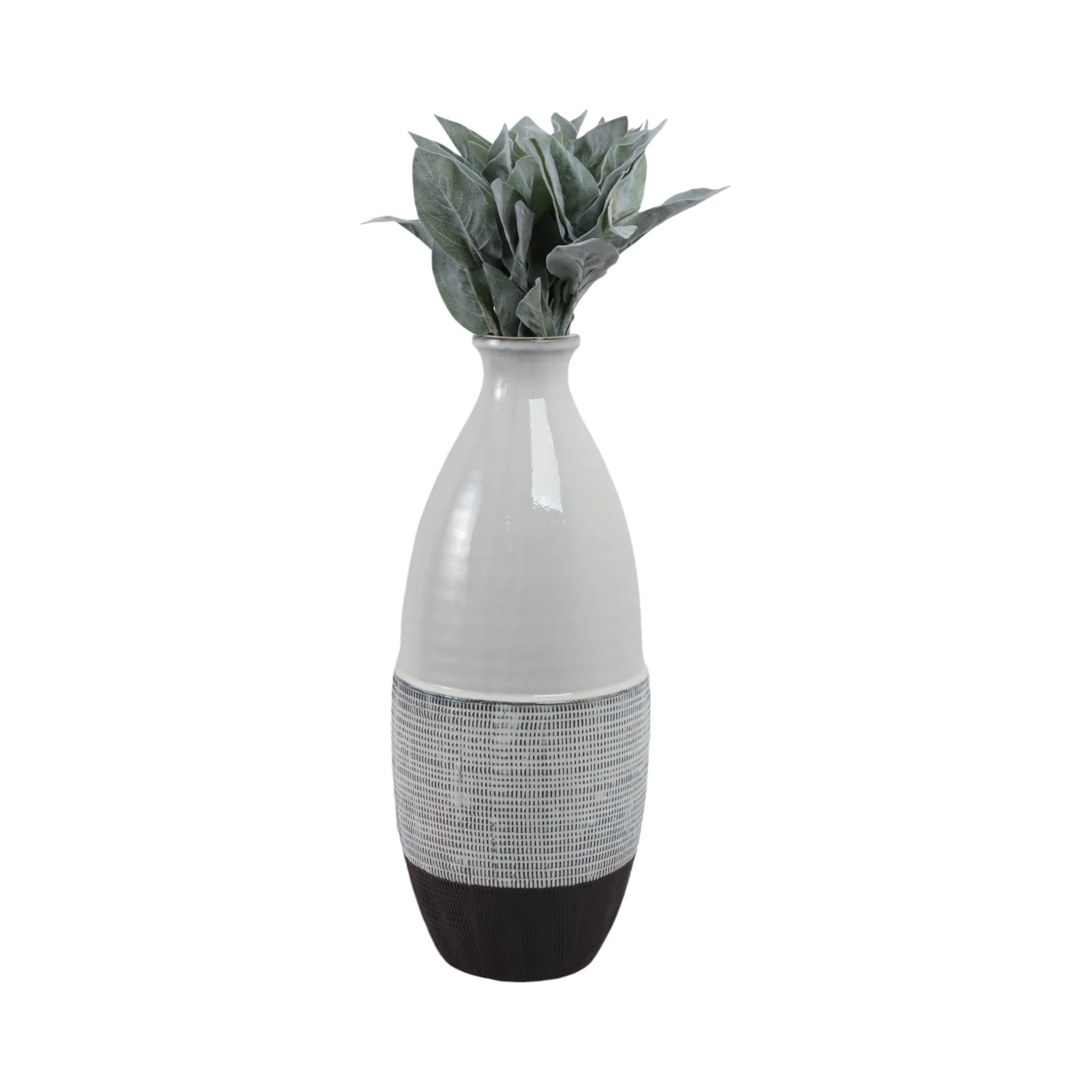 22x9" Textured Bottom Vase, Grey - Image 2