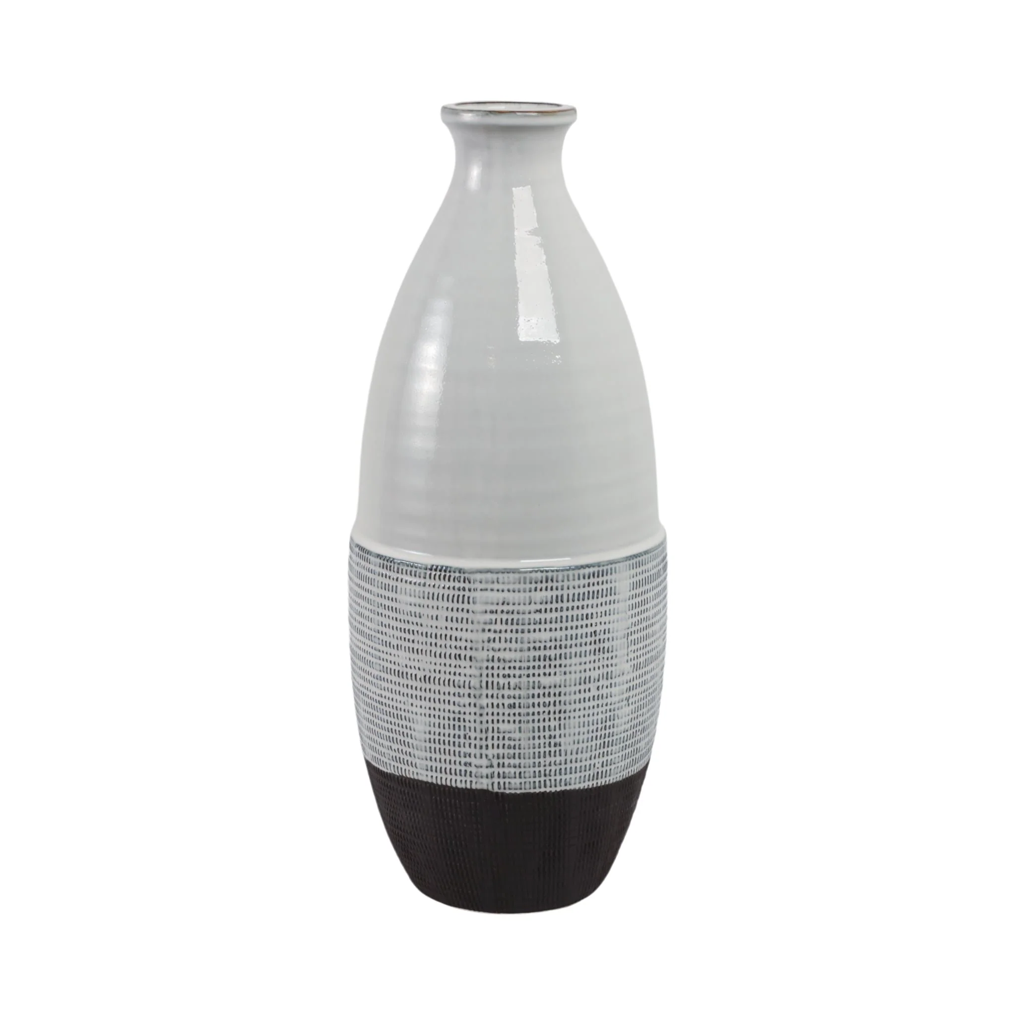 22x9" Textured Bottom Vase, Grey - Image 4