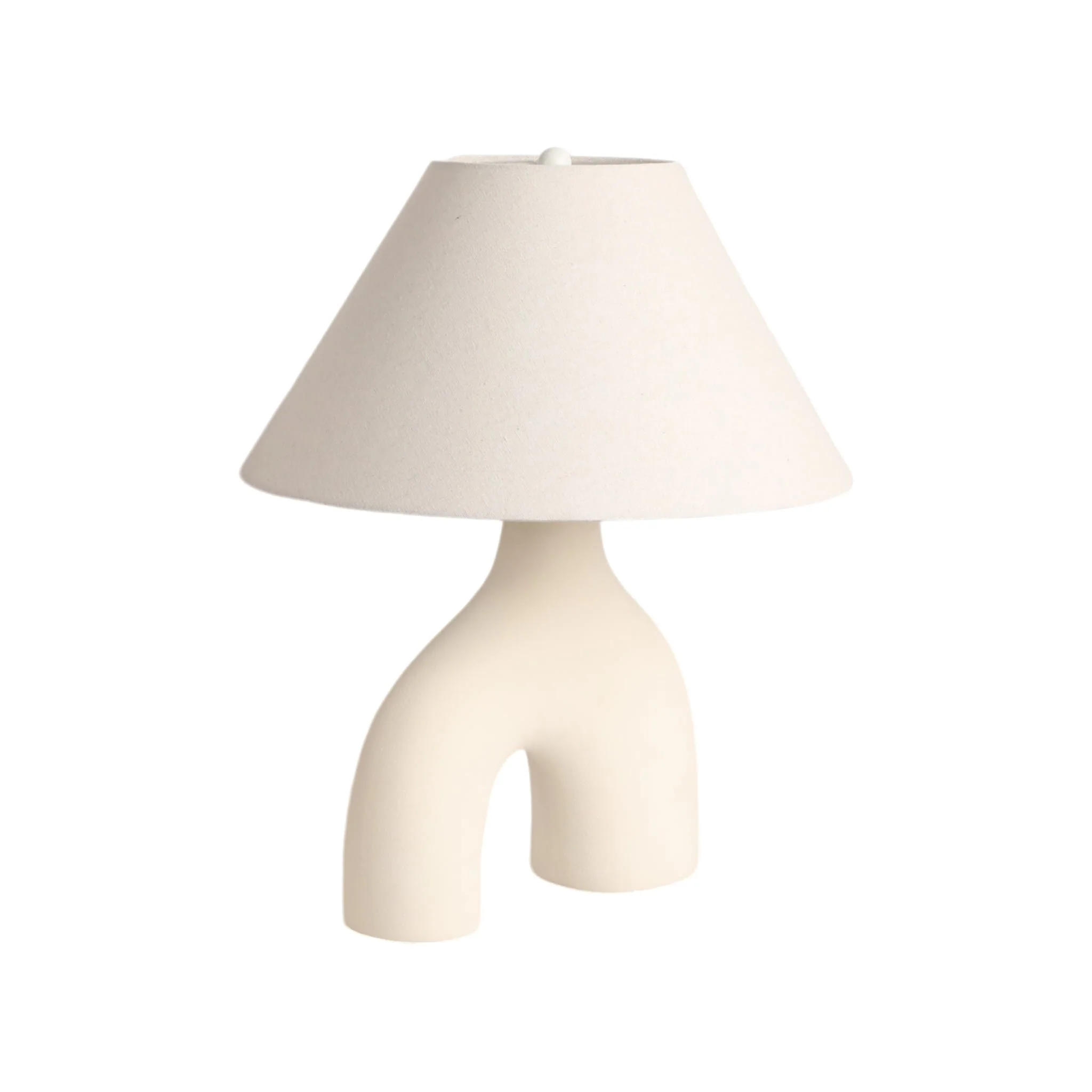 23" Modern Curved Arch Table Lamp, White - Image 2
