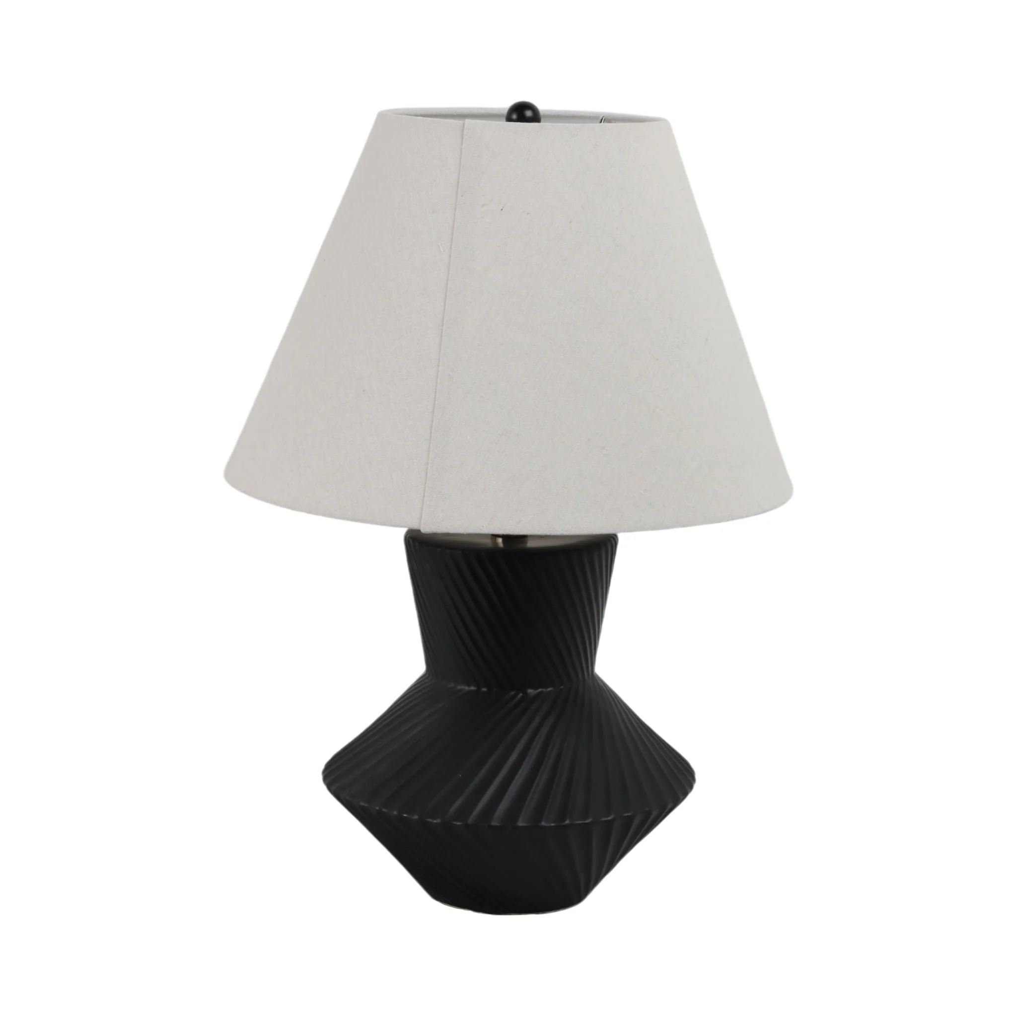 23" Ribbed Totem Table Lamp, Black/white - Image 4