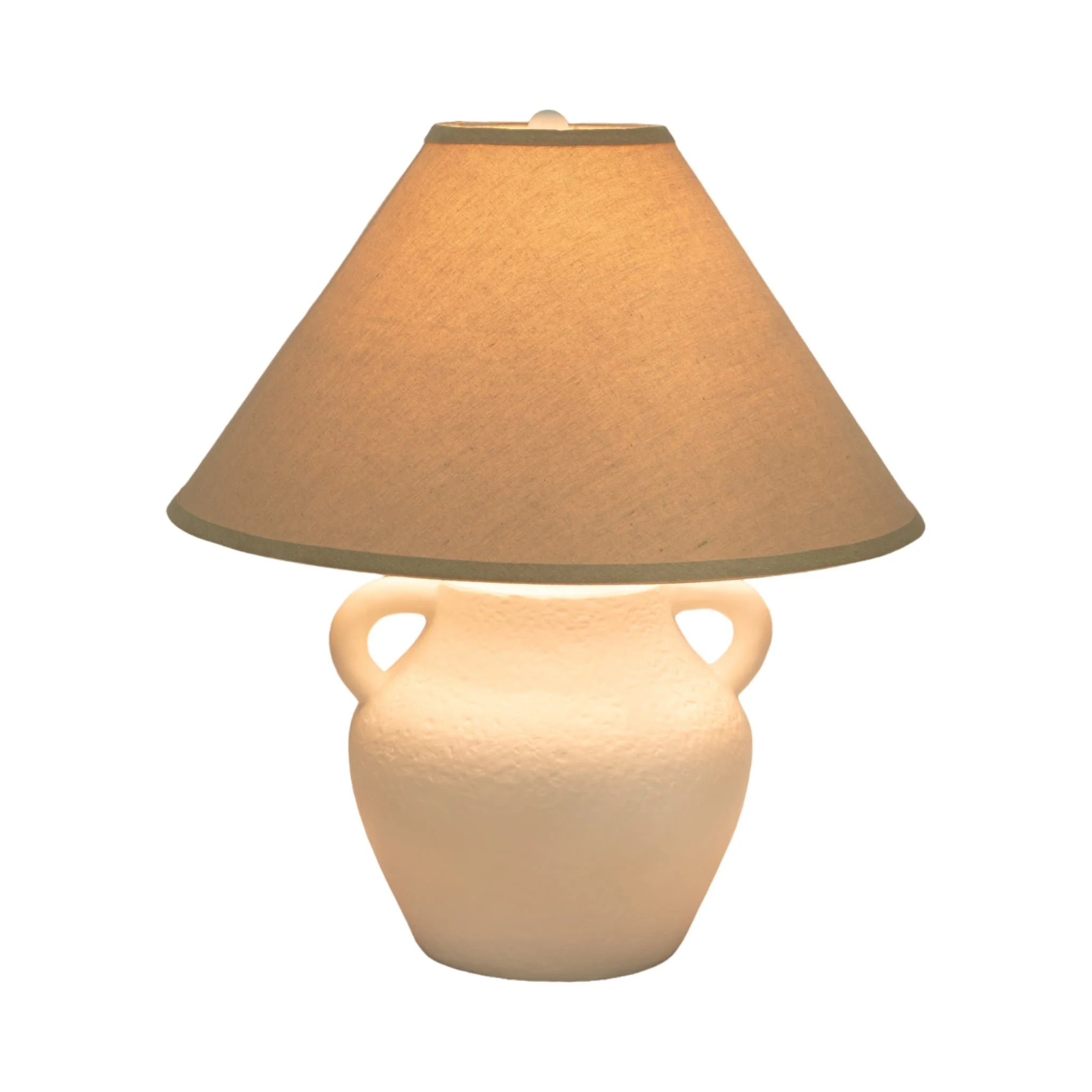 23" Textured Jug Table Lamp, White/grey - Image 2