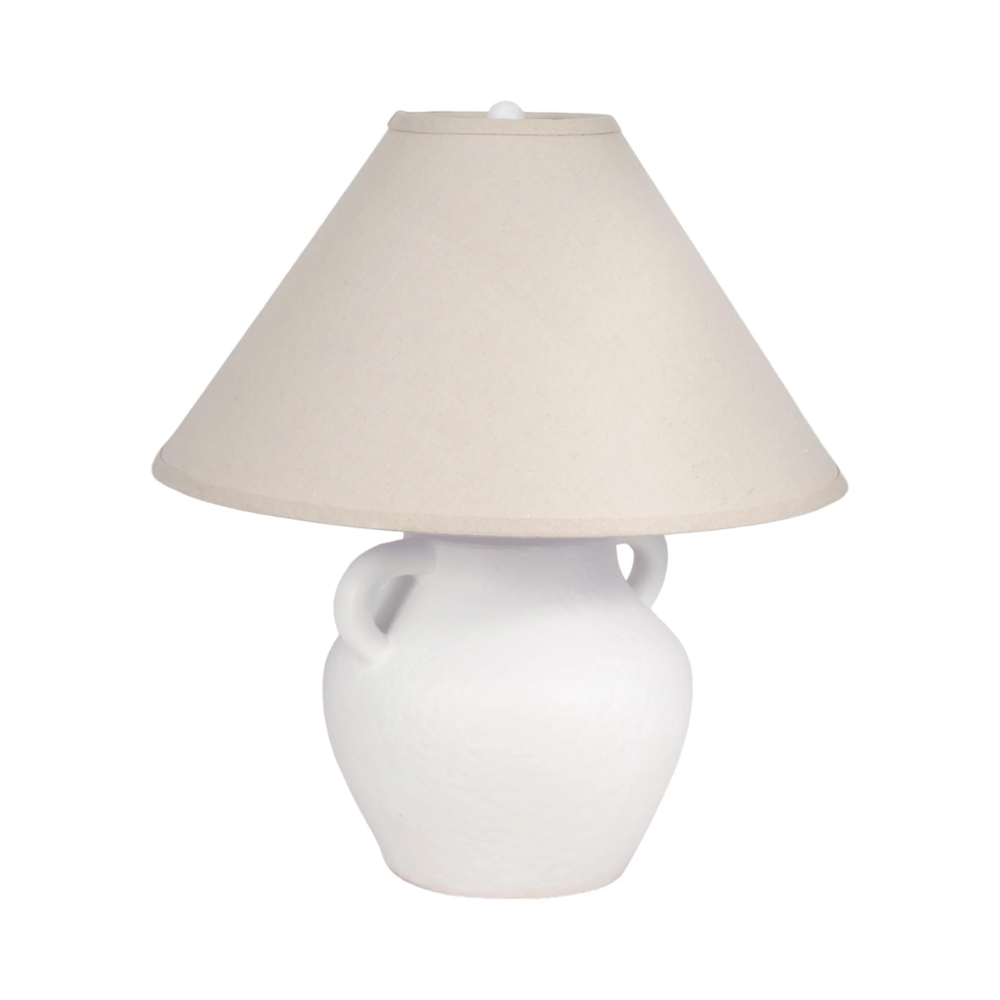 23" Textured Jug Table Lamp, White/grey - Image 3