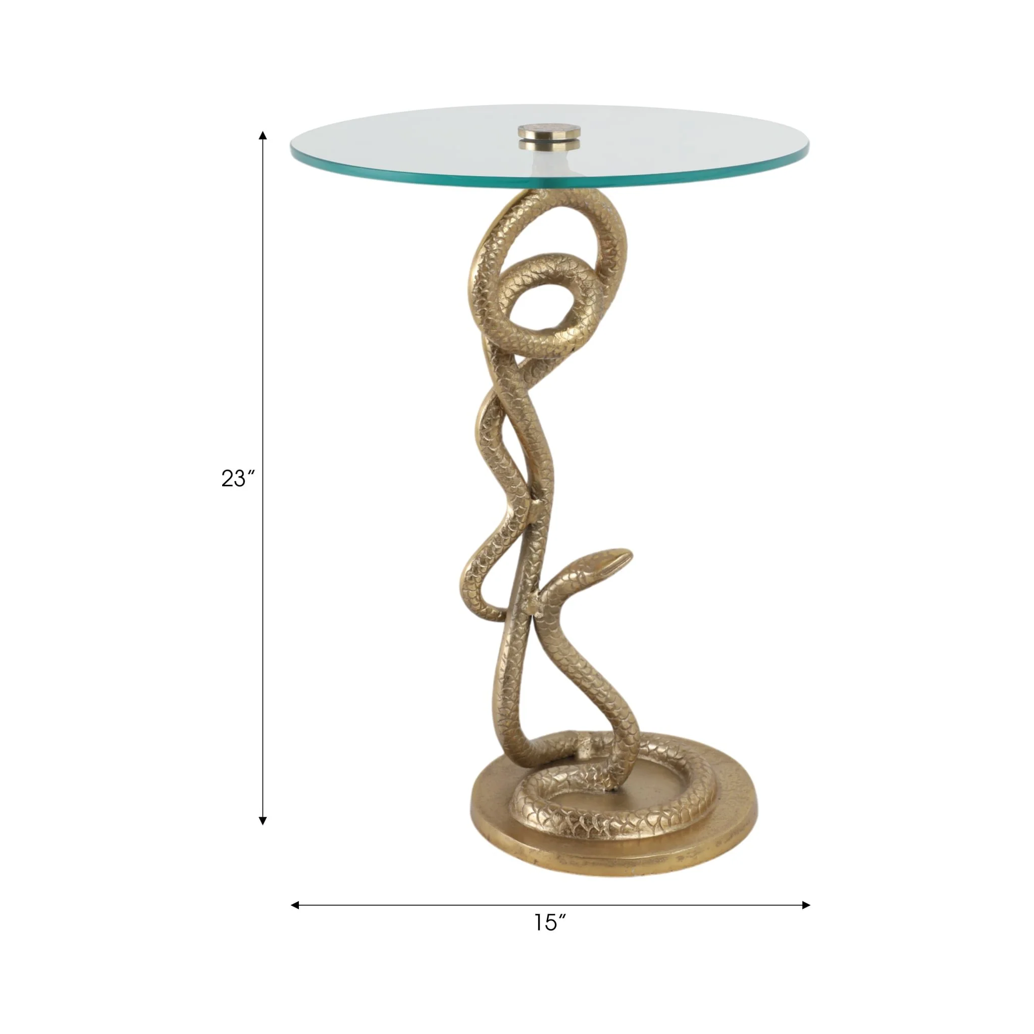 23x15" Snake Accent Table, Gold - Image 8