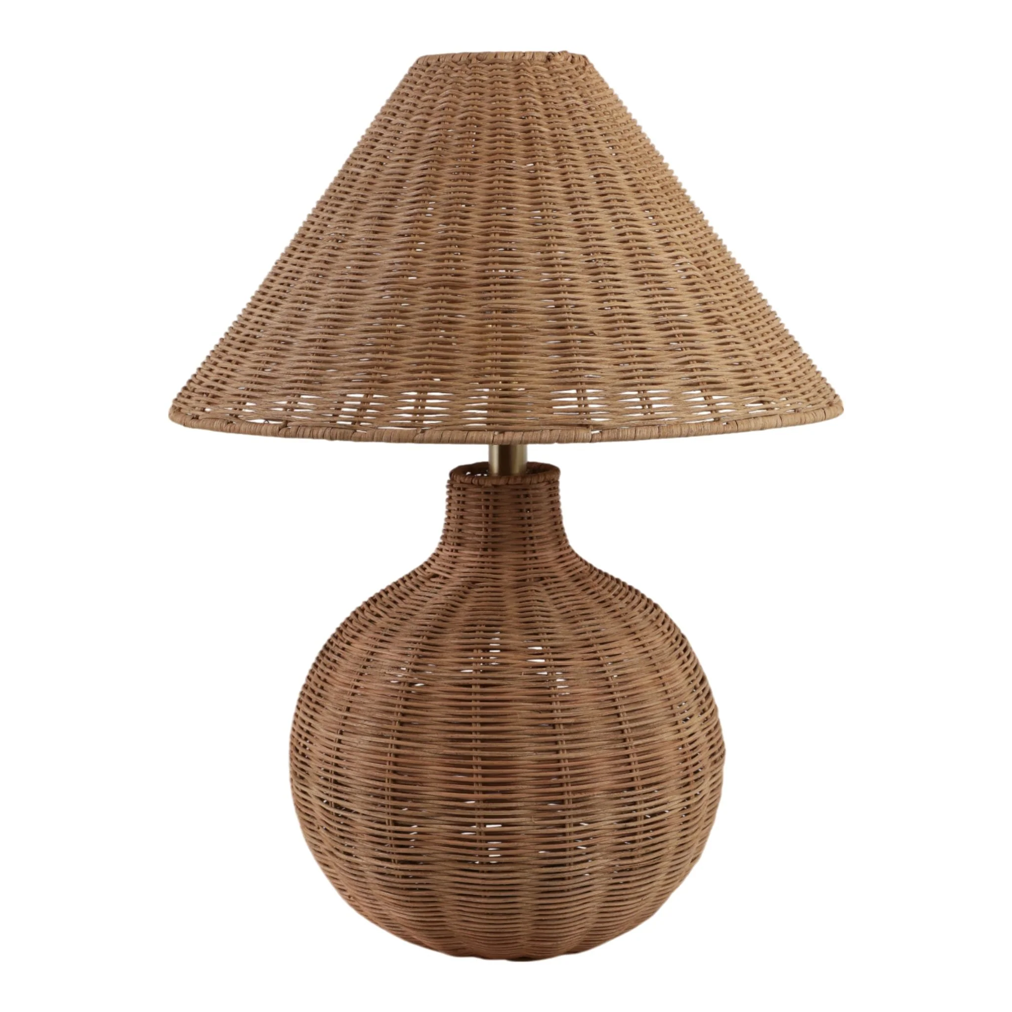 23x20" Woven Rattan Table Lamp, Natural - Image 2