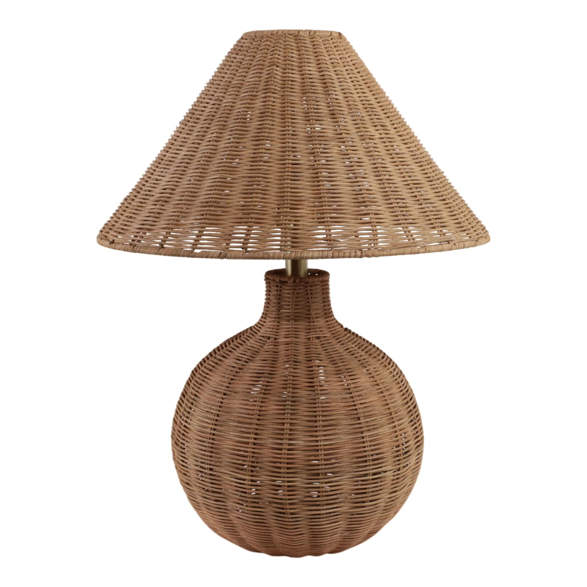 23x20" Woven Rattan Table Lamp, Natural - Image 3
