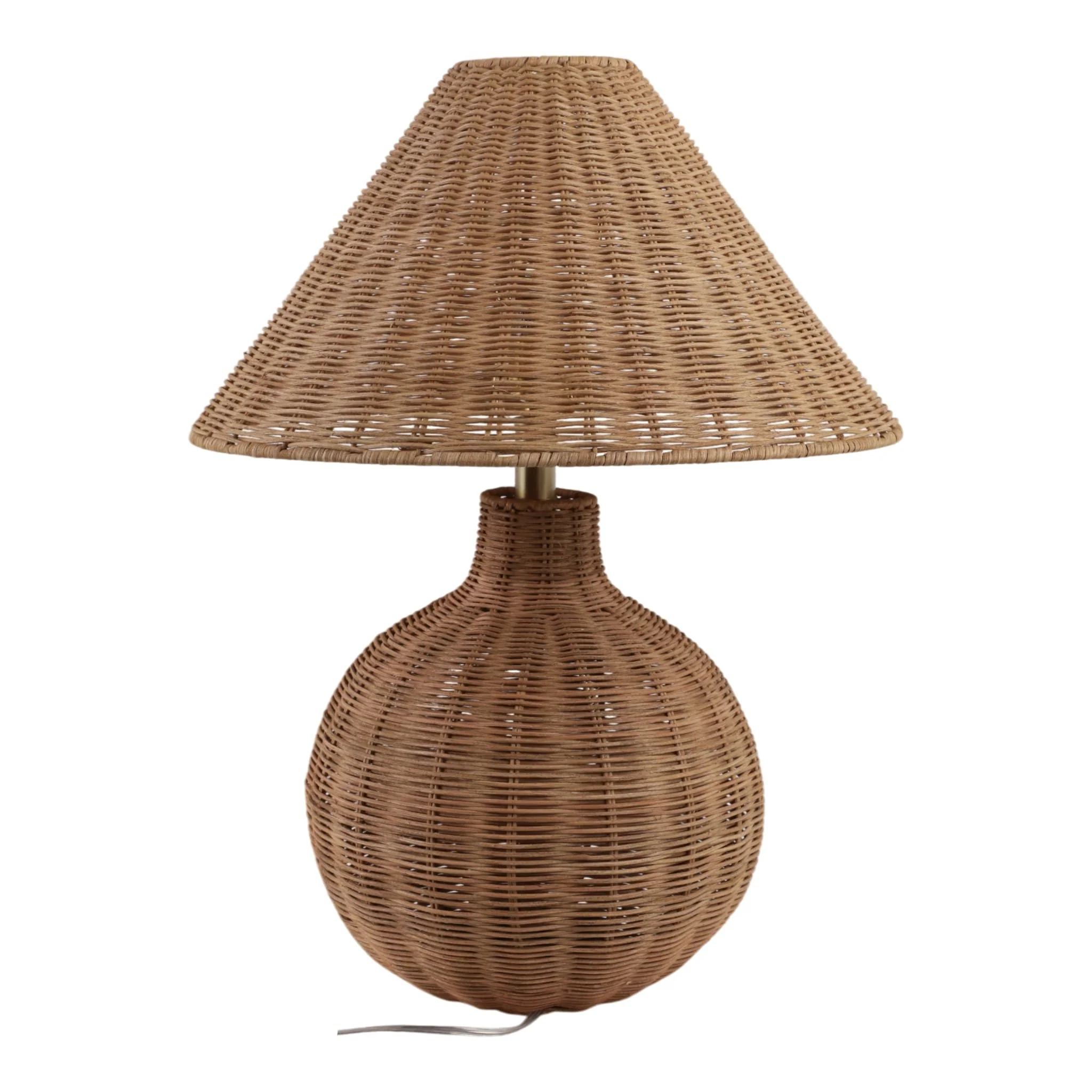 23x20" Woven Rattan Table Lamp, Natural - Image 4